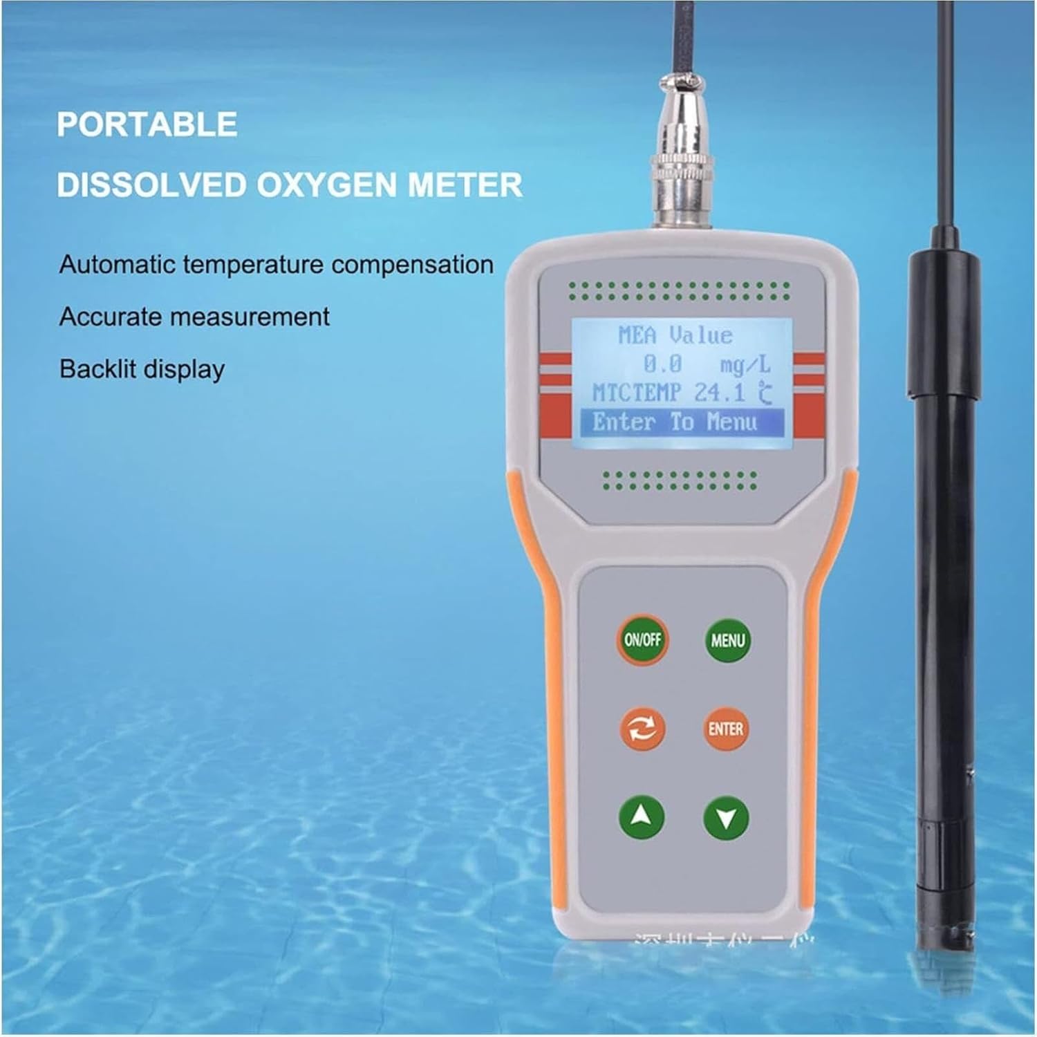 Dissolved Oxygen Meter kit, Digital dissolved Oxygen Detector, DO Sensor dissolved Oxygen Level Tester, DO Range: 0-20mg/L, Suitable for aquaculture Fish Pond Wastewater Treatment
