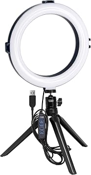 Vidpro RL-8 8" Inch LED Ring Light Kit with Mini Tripod and Ball Head. USB Powered for Portraits, Makeup, Modelling, Vloggers, Macro Photos and YouTube. Variable Color Temperature 2800K 4500K 6500K
