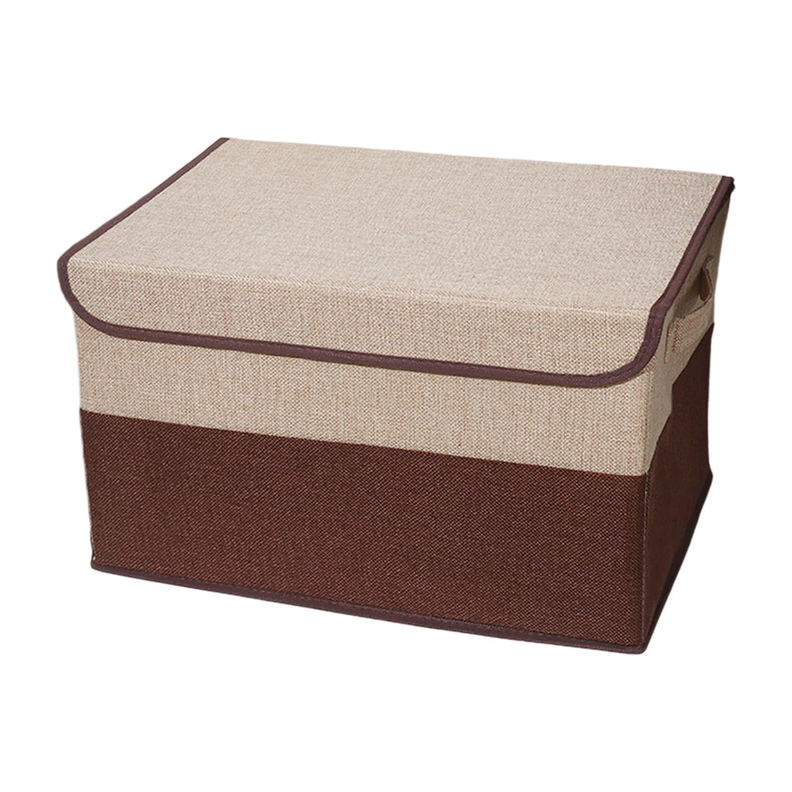 Qusinfc Foldable Cotton Linen Clothing Box Breathable Foldable Design Compact Homes Organization Solution Wardrobes Box Functional Closet Organizers for Clothes & Linens