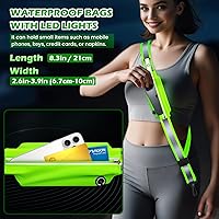 Vista 3 de LED Reflective Belt Sash, Rechargeable LED Light Night Safety Walking Gear, High Visibility Adjustable Reflective Gear for Runners Walkers Cyclists