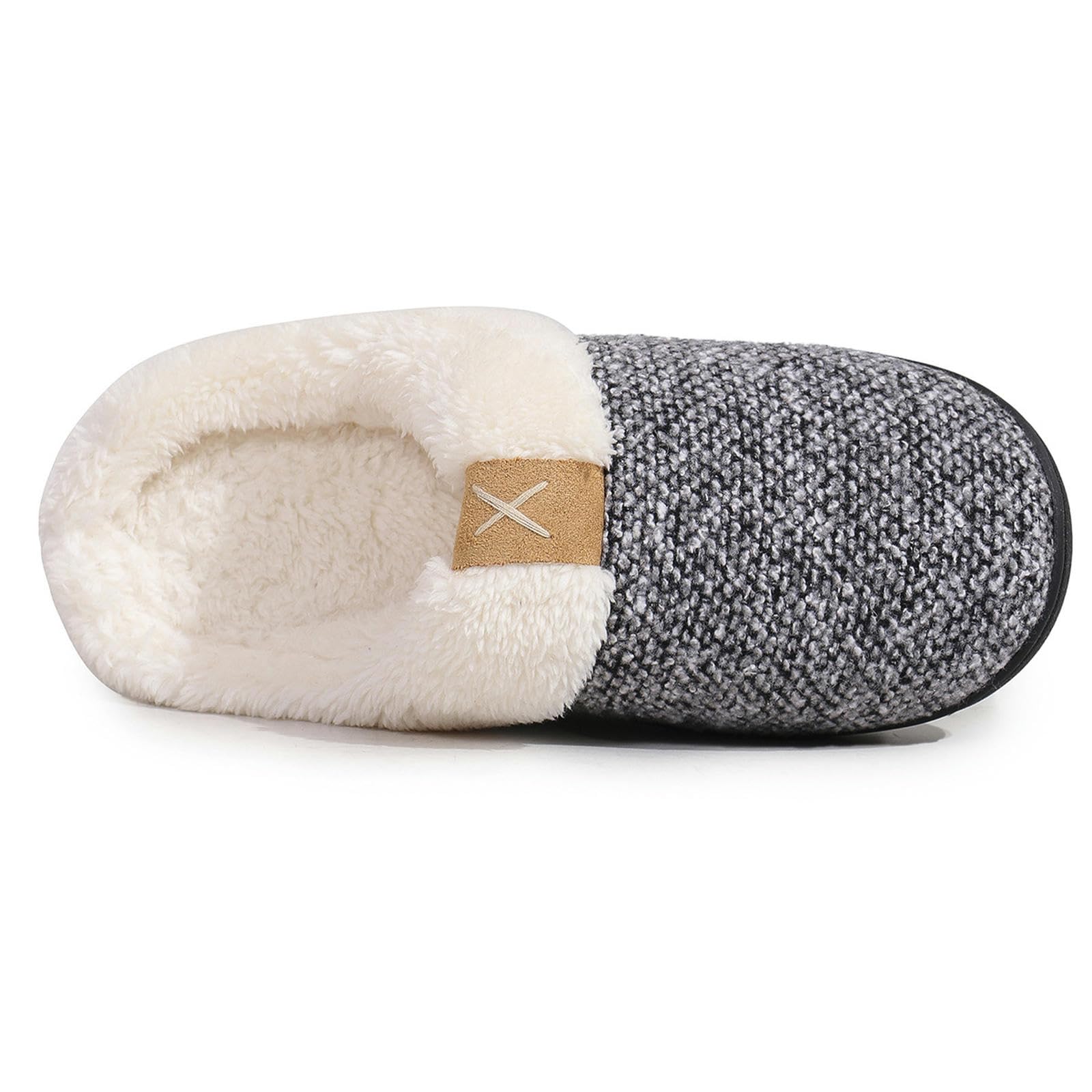 Pantofole Pantofole con Sola Spessa per Pannelli di Cotone Caldi E Non Slip Invernali con Pile Spessa-nero-40 41