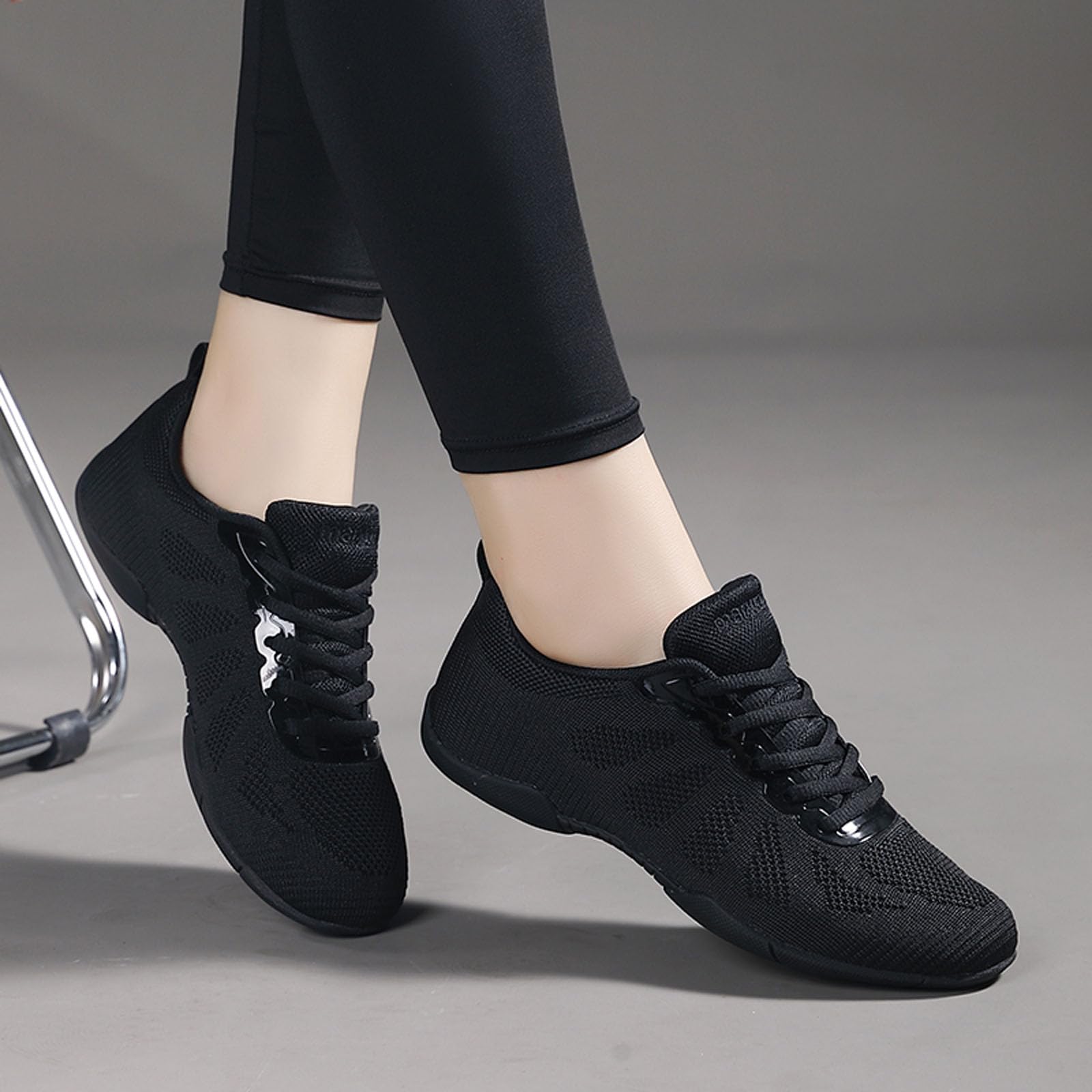 SECHRITE Cheerleading Cheer Schuhe Damen Mädchen Tanz Turnschuhe Dance Sneaker Weiß Jazz Tanzschuhe Yoga Aerobic Schnürschuhe