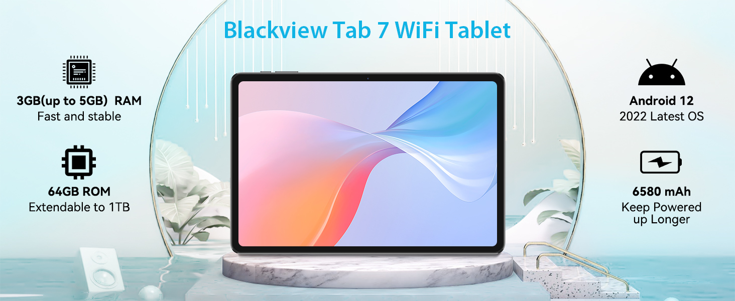 Blackview 10 Inch Tablets, Tab7 WIFI Android 12 Tablet(2023), 5GB