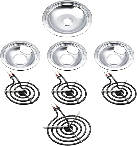 Miniatura 1 de SupHomie W10196405 W10196406 - Sartenes de goteo cromadas y WB30X253 WB30X254 - Juego de unidad de quemador eléctrico de rango W10196405 -
