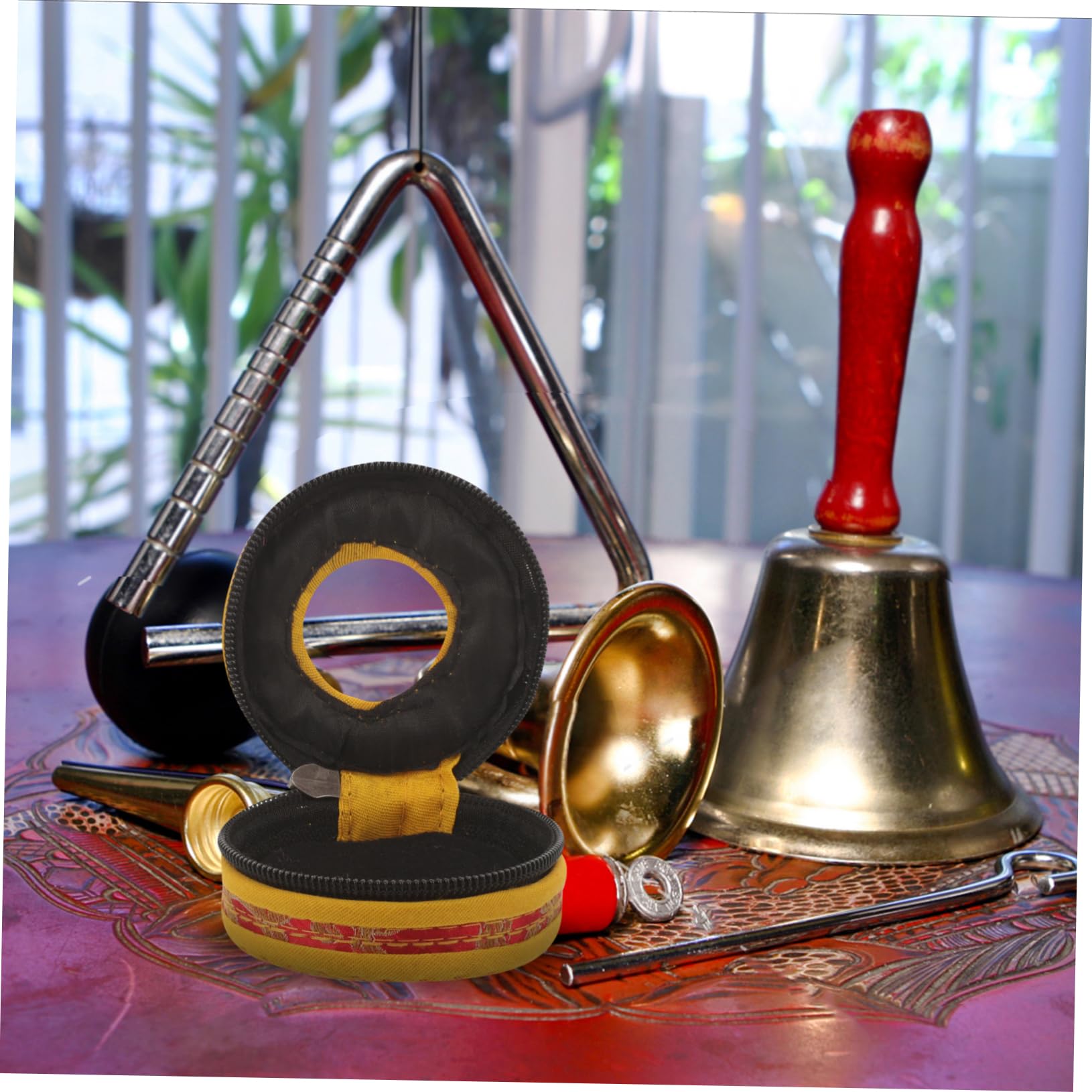 VICASKY 3pcs Finger Cymbals for Boys and Girls Handheld Bell Bag Zipper Cymbal Pouch Sturdy and Stylish Gig Bag