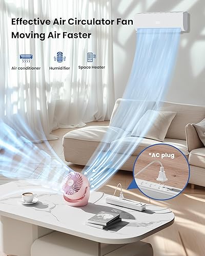 Miniatura 2 de Gaiatop Ventilador de escritorio, ventilador eléctrico portátil de escritorio de 5 pulgadas, pequeño pero potente con 3 velocidades de inclinación