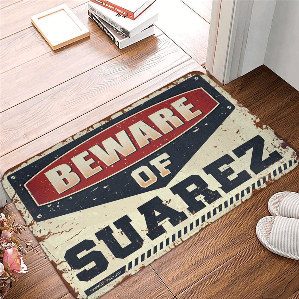 Tapis de porte amusant Méfiez-vous de M. Suarez pour entrée de maison
