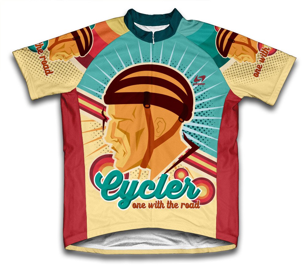 ScudoPro Retro Cycler Short Sleeve Cycling Jersey for Men - Size 4XL Yellow