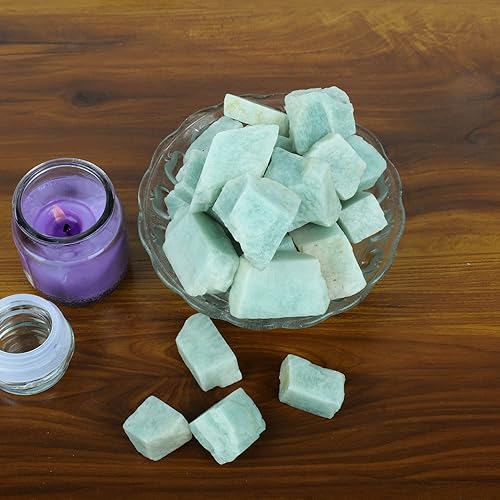 Miniatura 5 de Cristal de amazonita, piedras en bruto y cristales a granel, vaso de roca - rocas pulidas - Cristales crudos - Piedras - Rocas para volar -