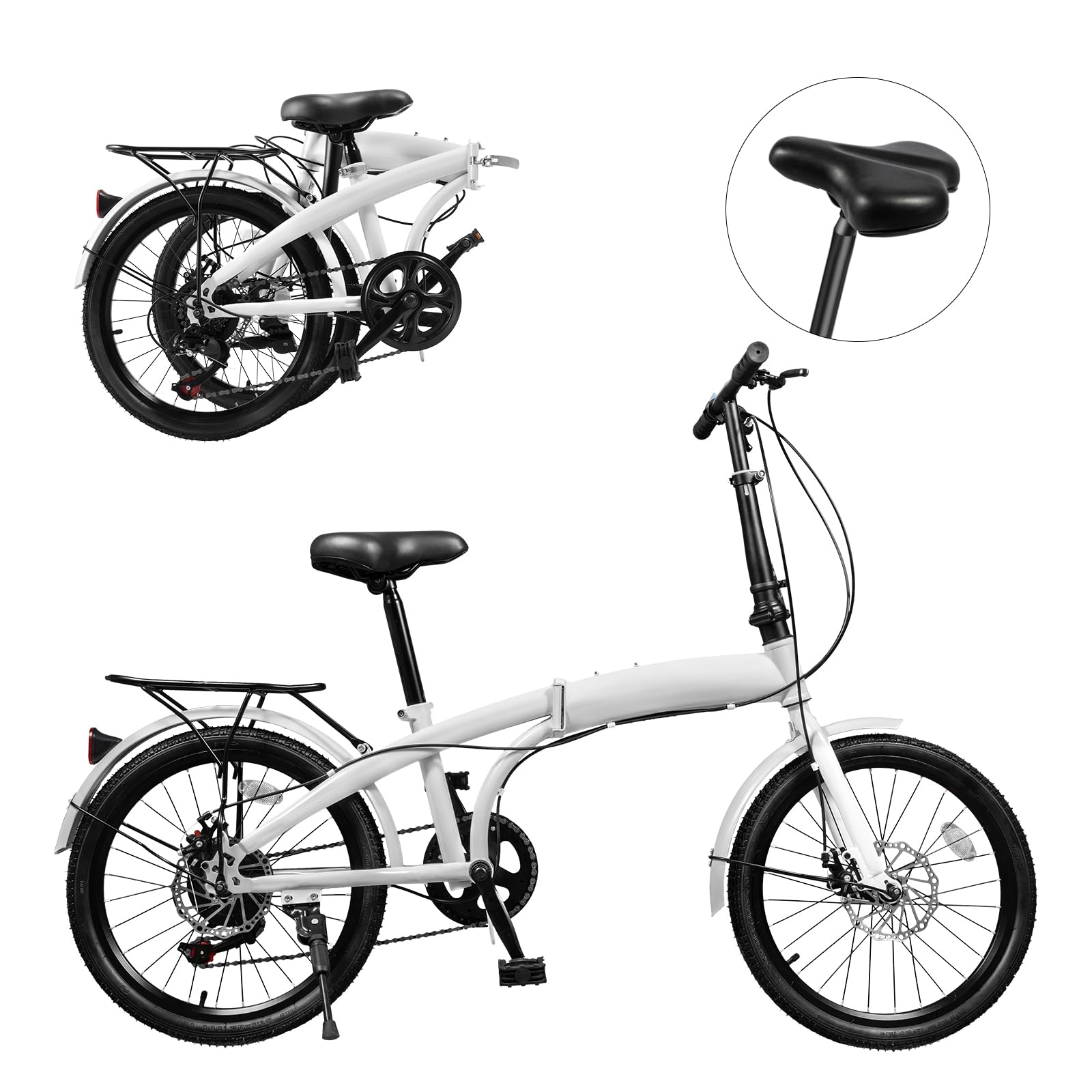 Amazon.com : Foldable Bicycle with 7 Speed Gears, 20 Inch Tires