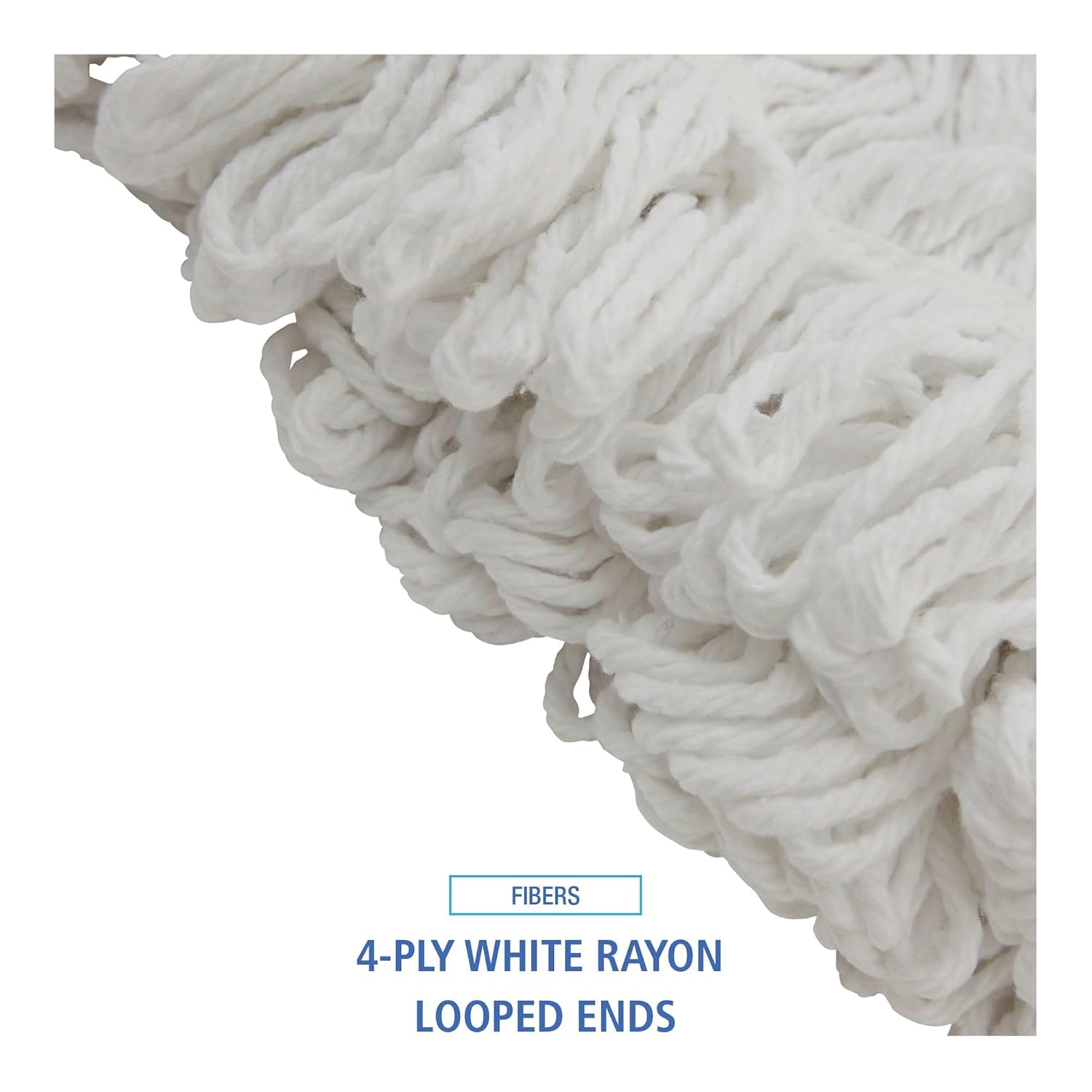 Boardwalk BWK524R Mop Head, Pro Loop Web/Tailband, Premium Saddleback Head, Rayon, 24-oz., White (Case of 12)