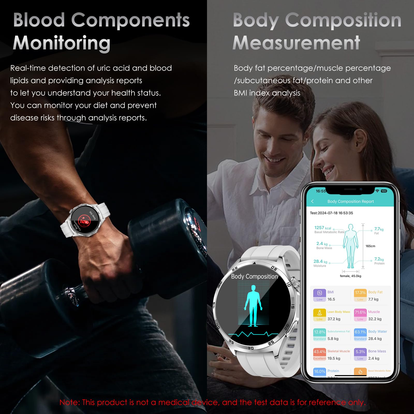 2025 Smartwatch Uomo con ECG/HRV/Lipidi/Acido Urico/BMI/Sonno,1.43"AMOLED 𝐆li𝐜𝐞𝐦𝐢𝐚 Orologio Fitness con Chiamate,24h Pressione Sanguigna/Temperatura Corporea/Cardiofrequenzimetro,per Android iOS