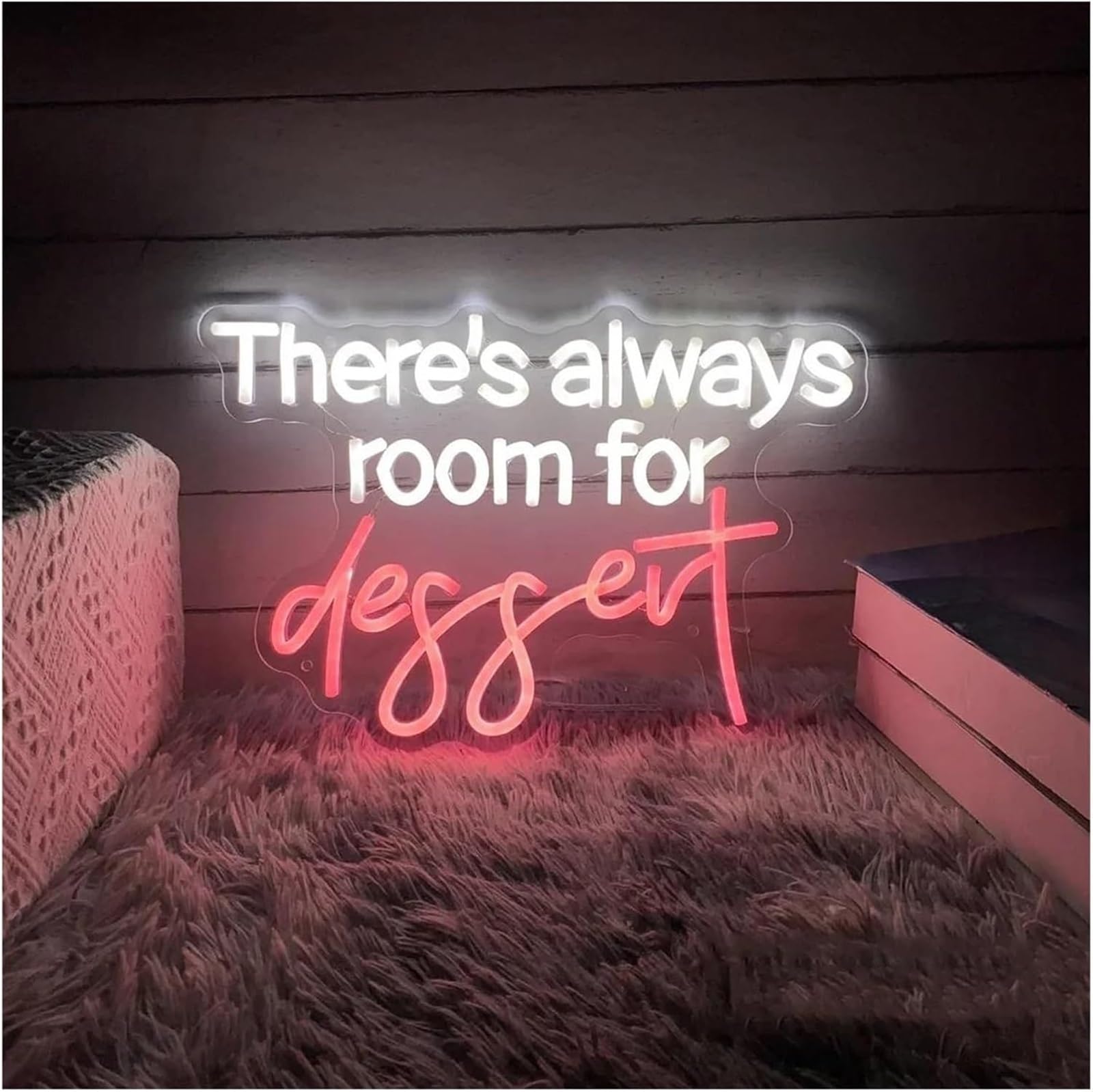 Aextroi neon Lights Sign for neon lamp loanword Dessert for Light Signs for Powered(50cmx60cm)
