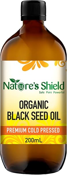 Nature's Shield Organic Black Seed Oil 200ml Certified Organic