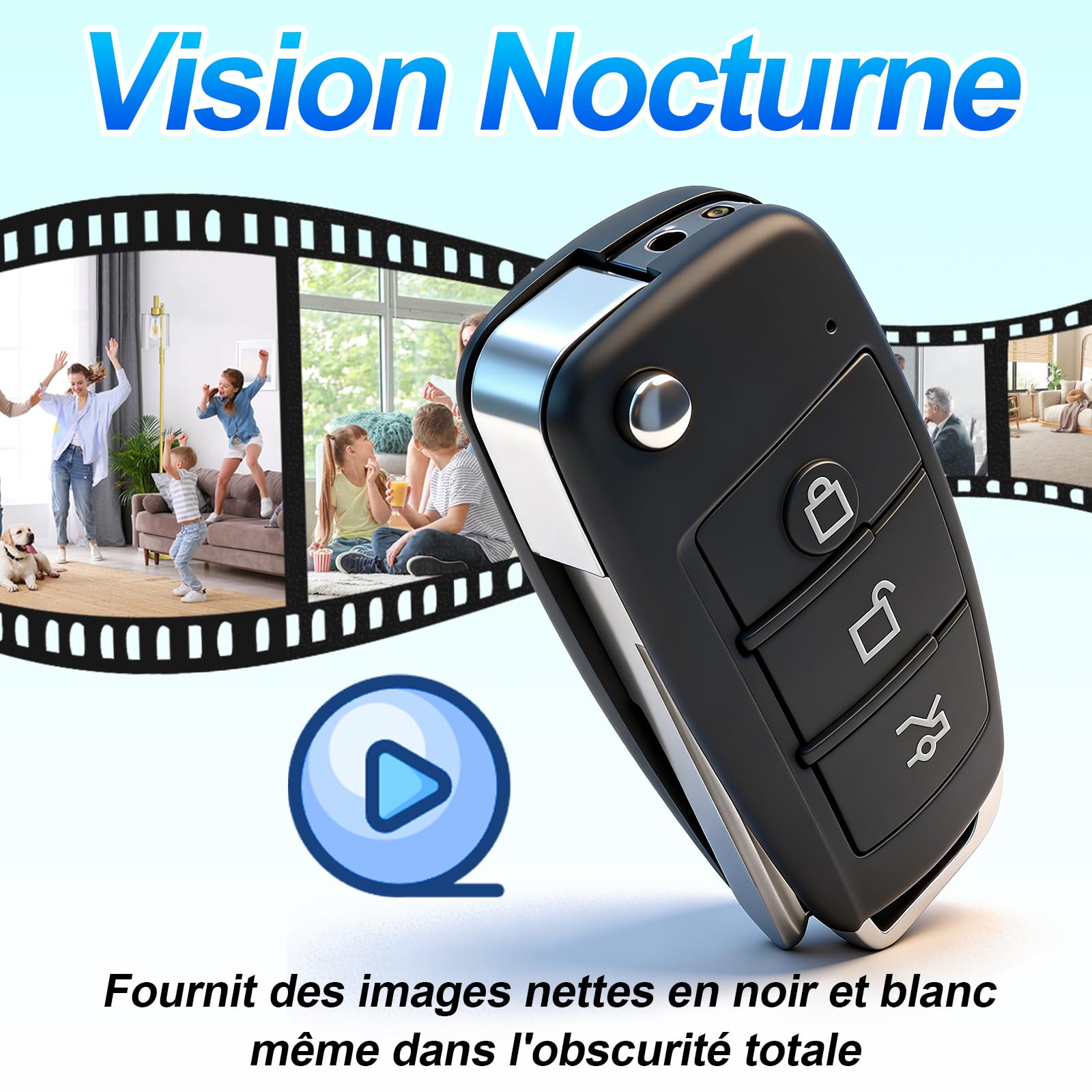Camera Espion Mini 1080P, Vision Nocturne & Détection Mouvement