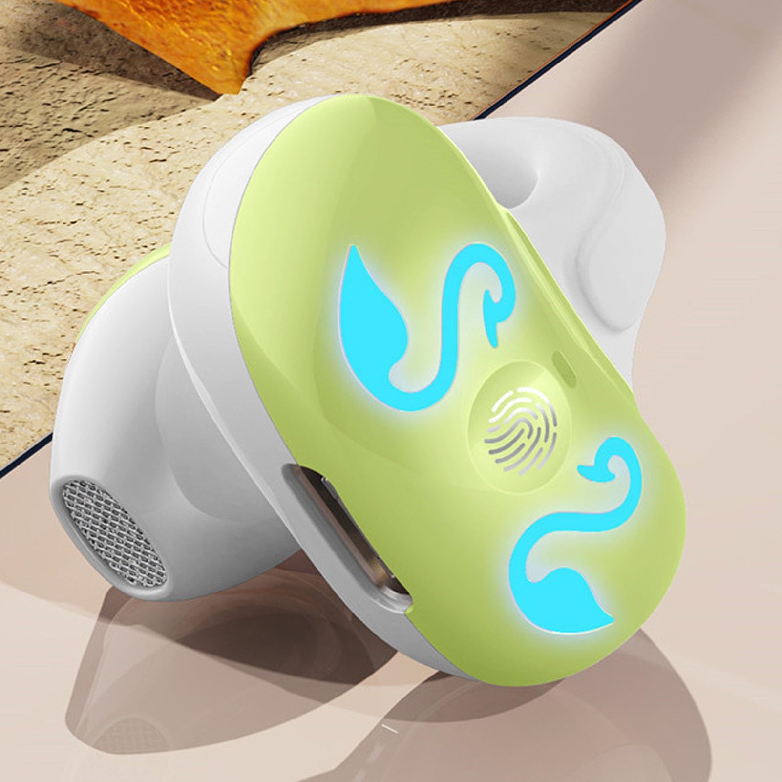 Yunseity Open Ear Clip Headphones, Earbuds Bluetooth 5.3, Noise Reduction Single Ear Clip Sports Earbuds for Music Calling for Running Cycling (Grass Green)