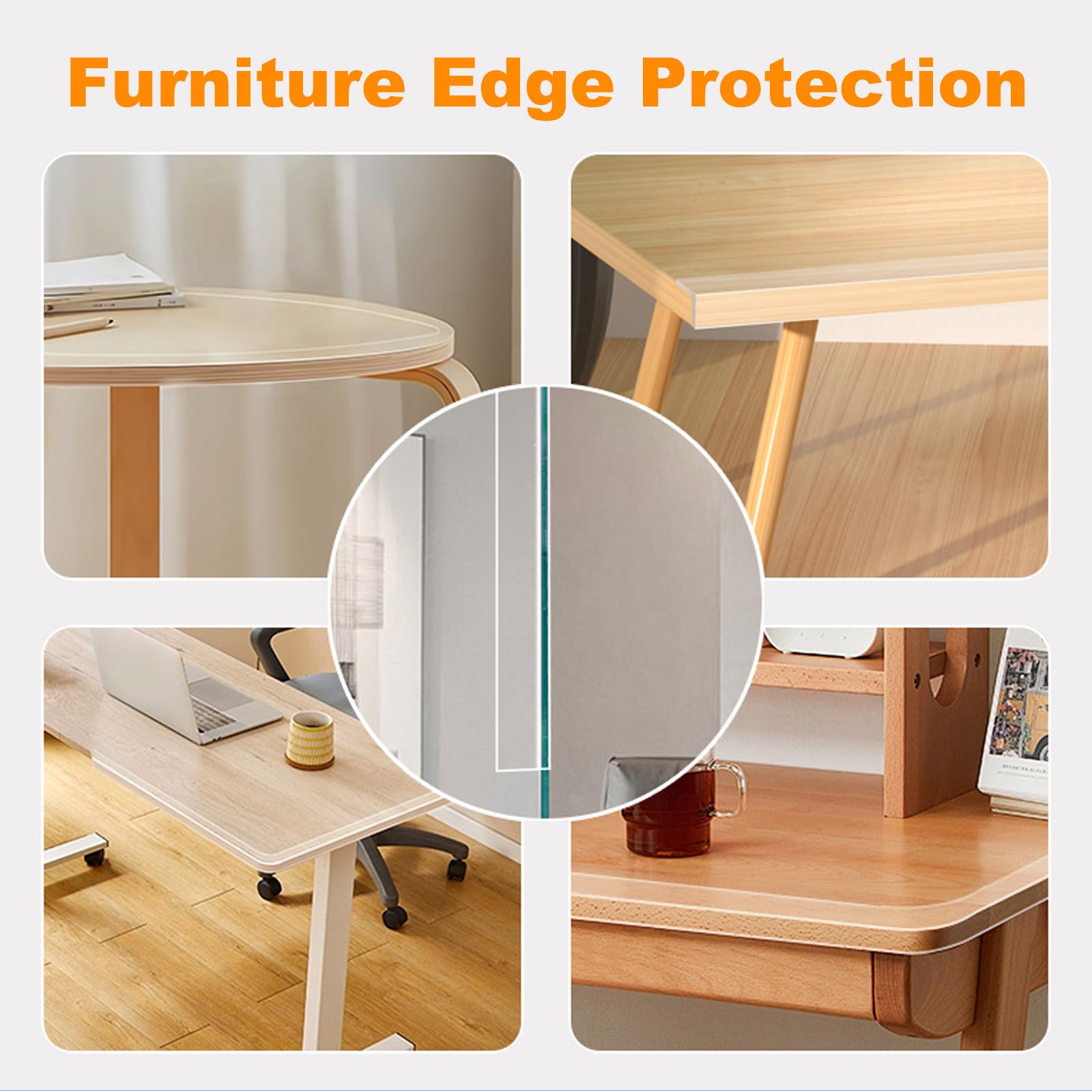 Paquete de 2 protectores de esquina suaves transparentes para tiras de muebles, bordes afilados y parachoques de mesa, borde de ventana, protector de pared, protectores de esquina suaves seguros para