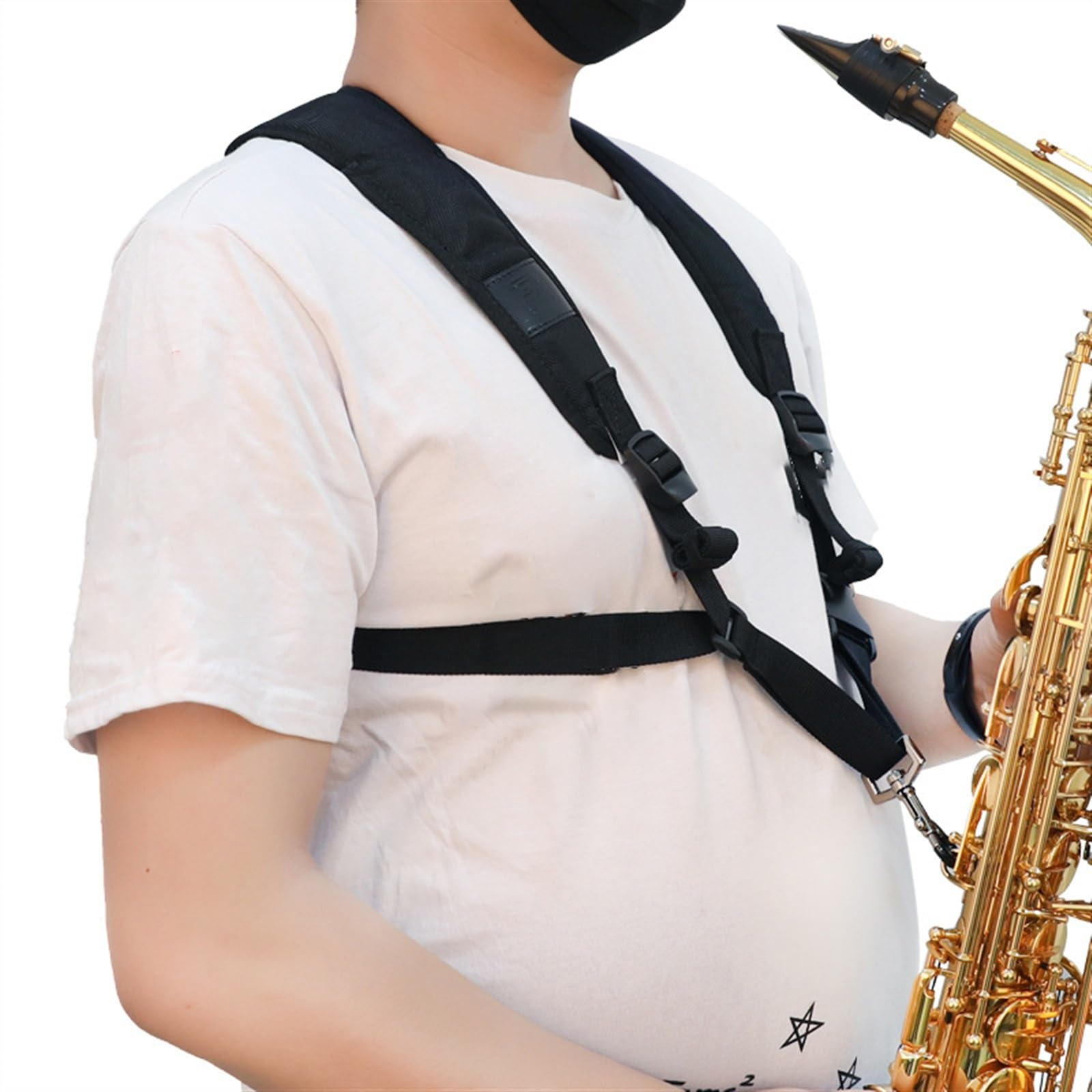 Części do Saksofonu Instrumentów Poszerzony I Pogrubiony Pasek Na Szyję Do Instrumentu Saksofonowego Z Metalowym Chromowanym Haczykiem