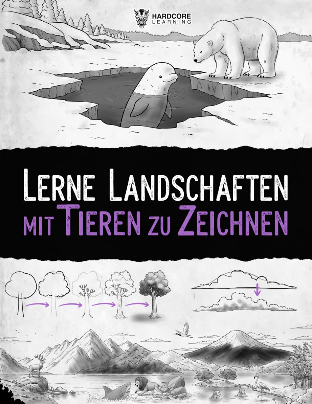 Lerne Landschaften mit Tieren zu Zeichnen: Schritt-für-Schritt-Anleitung, um Naturlandschaften mit Tierwelt zu gestalten