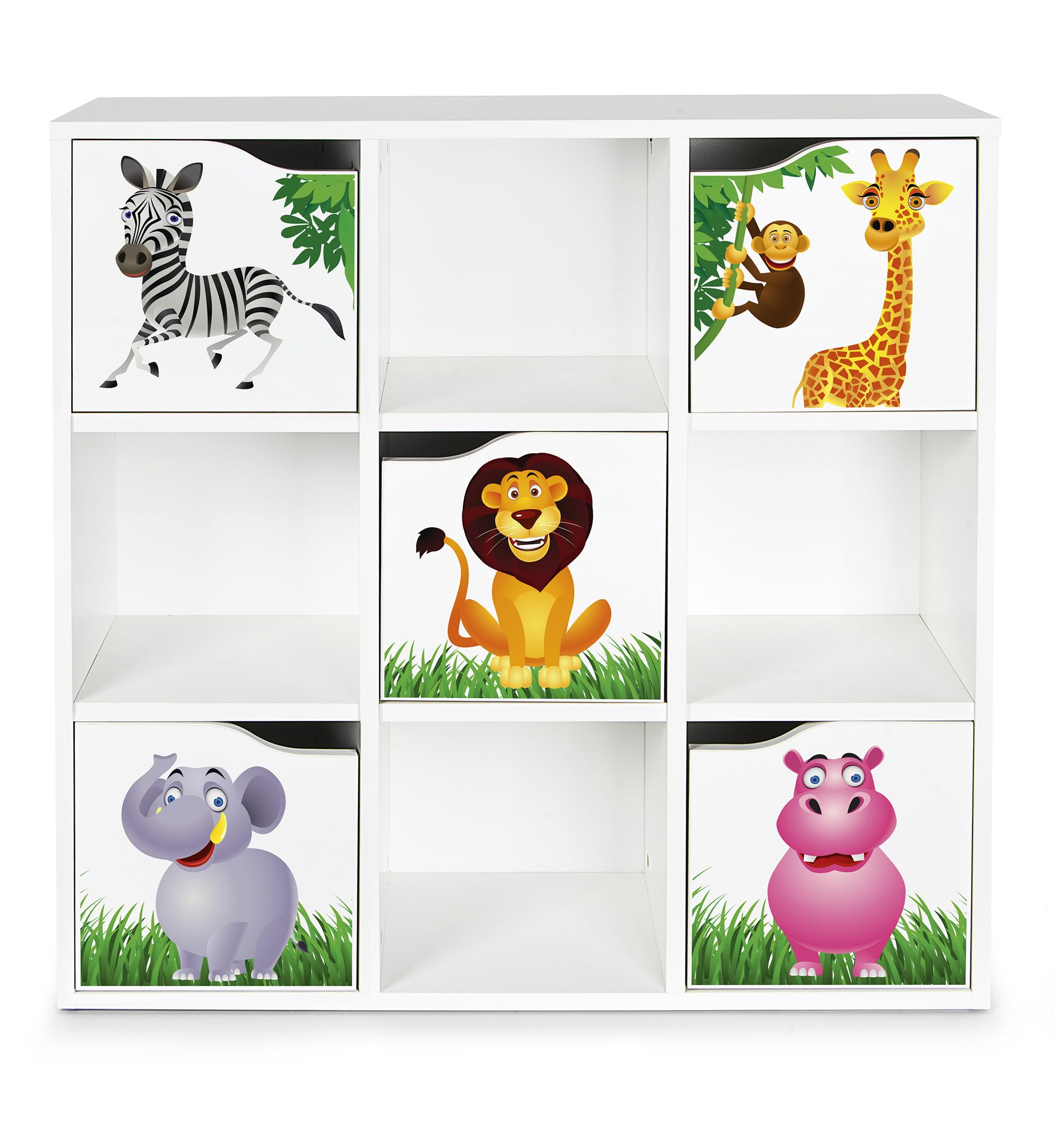 Leomark Kubico Max -Jungle- 29 x 89 x 89,5 cm Bibliothèque Moderne au Style Élégant et Fonctionnel Le Salon, Bureau, Chambre Design élégant