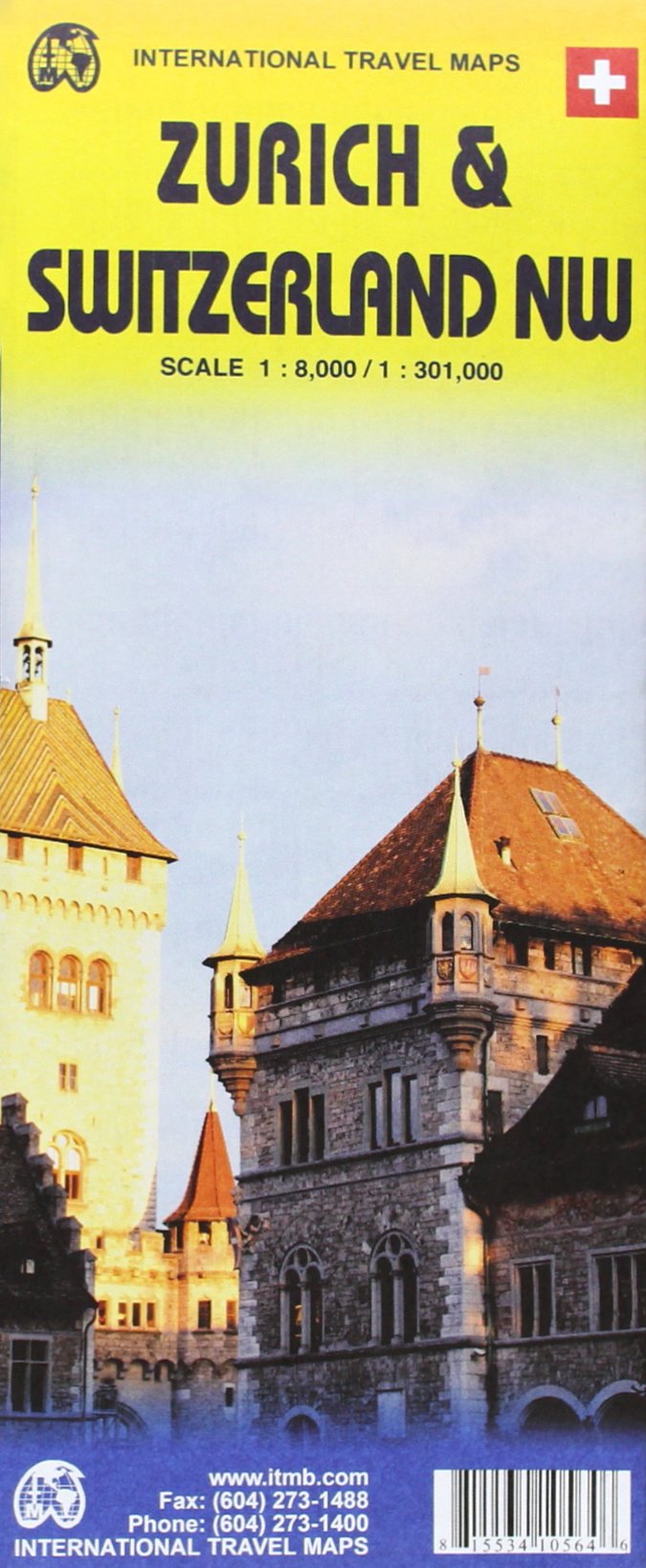 Zurich & Switzerland NW Travel Reference Map