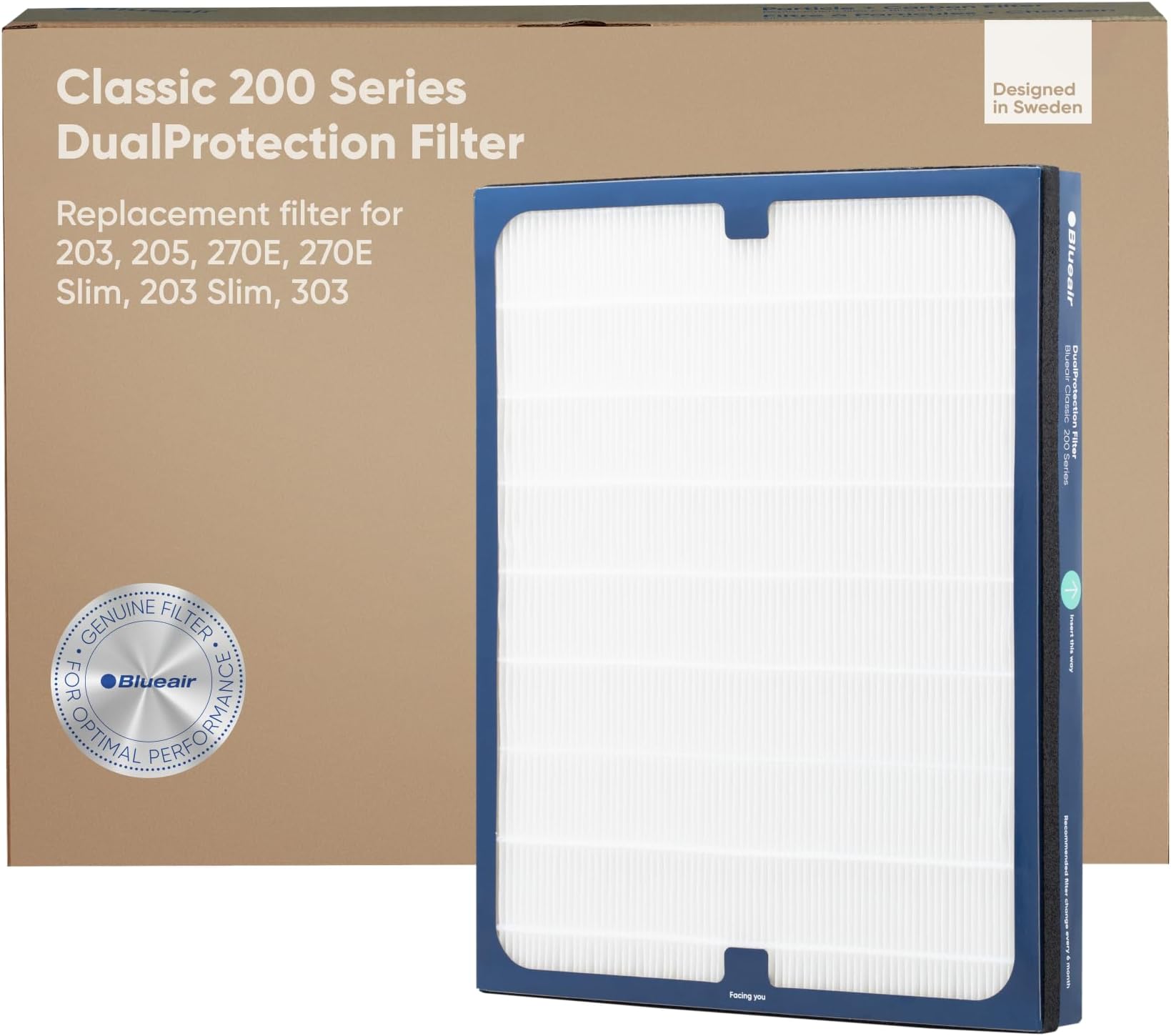 Blueair Classic 200 Series Genuine DualProtection Filter; Classic 203, 270E, 303, 201, 250E, 215B, 210B, 205