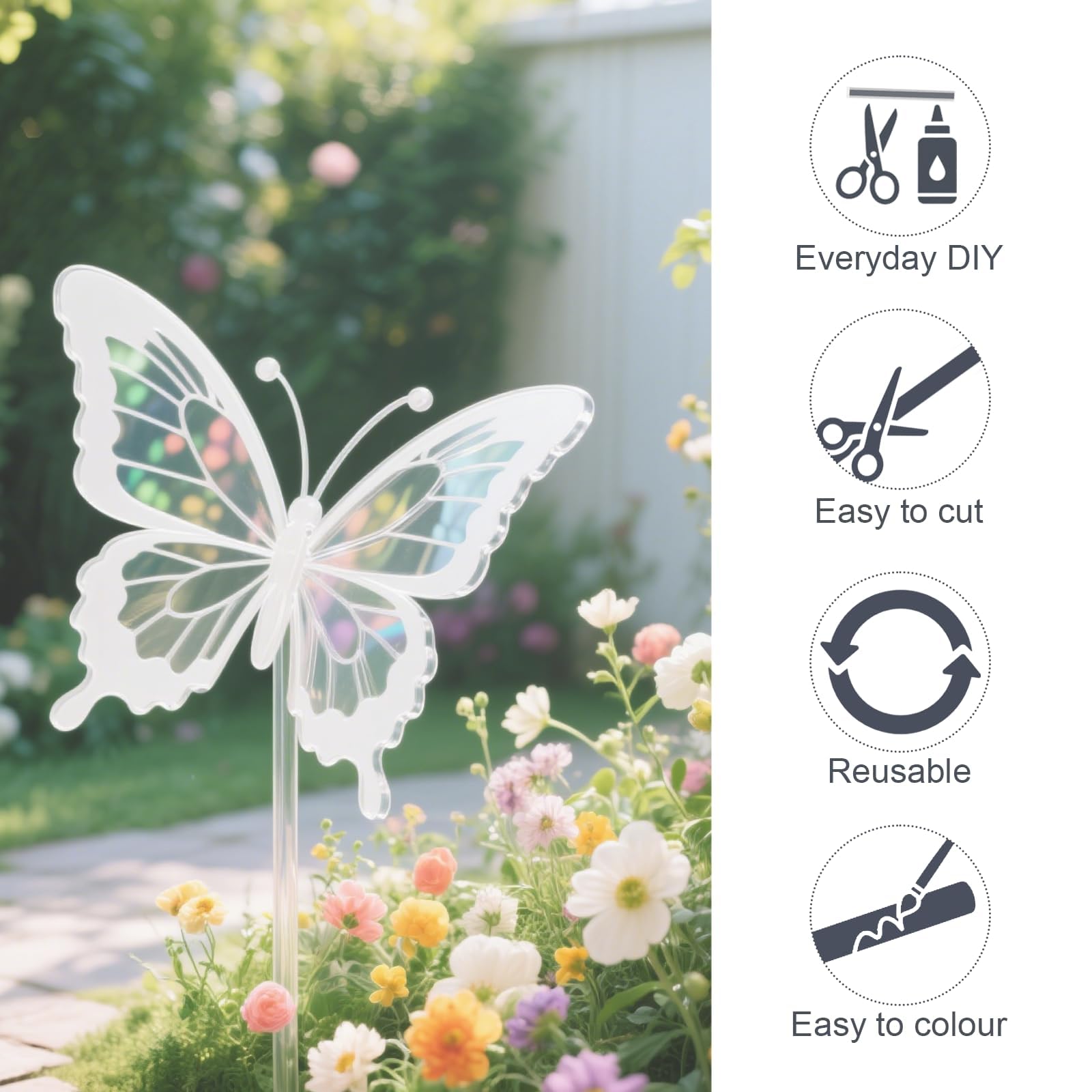 12 bastoncini di plastica acrilica, in plastica, 10 mm x 30 cm, asta in acrilico trasparente, per fai da te, artigianato, illuminazione da giardino, decorazione architettonica