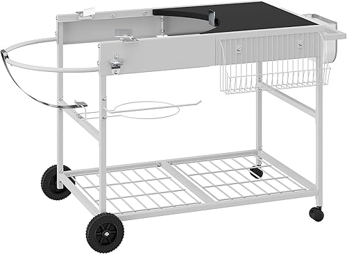 Miniatura 8 de JY QAQA - Mesa de parrilla para hervidor Weber original de 22 y 18 pulgadas, carrito de soporte para Jumbo Joe, Master-Touch, parrillas de carbón