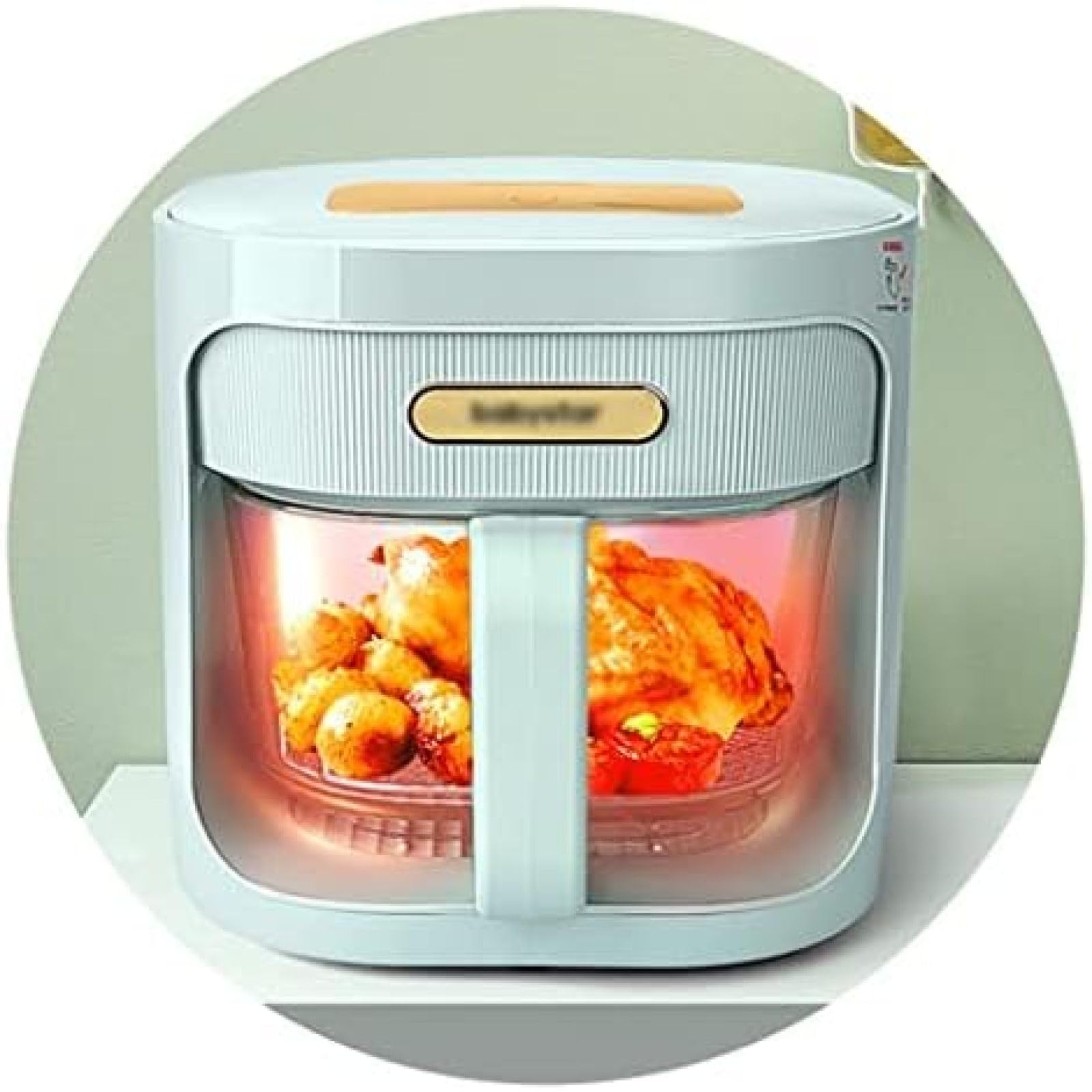 HaoAMZ Visual Electric Oven - Multifunction Air Fryer, Automatic Oil-Free, 4.5L, Green