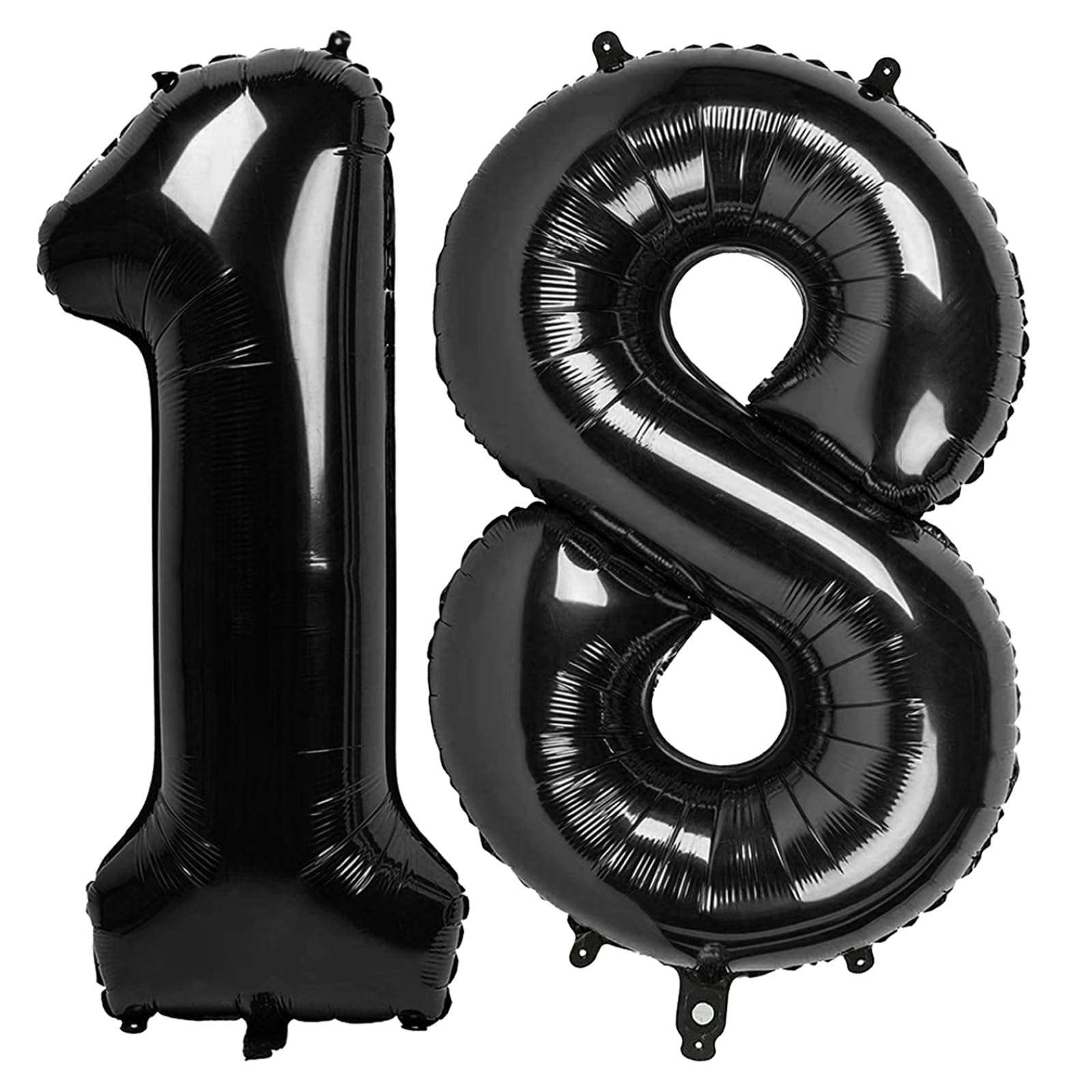 Black Number 18 Balloon 40 Inch, 18th Birthday Party Decorations Men Women