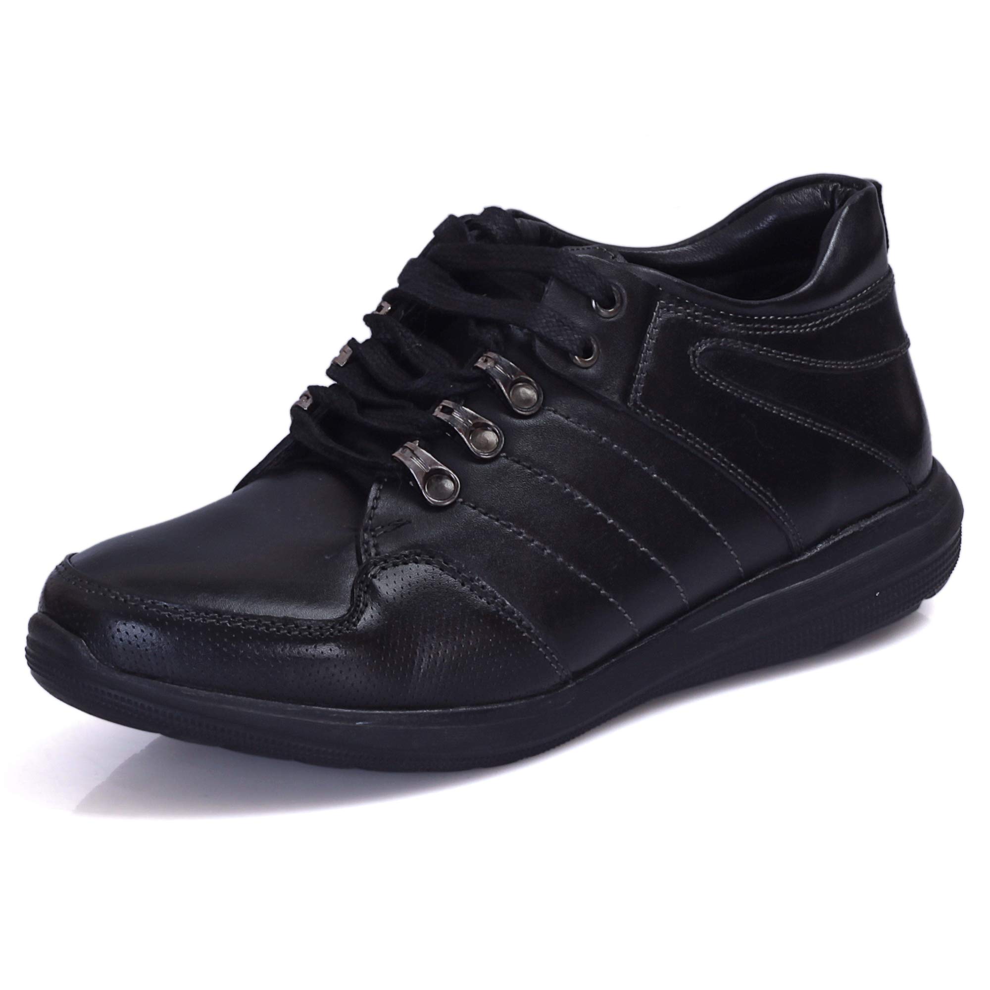 Burwood Men Black Leather Sneakers-6 UK (40 EU) (BW 249) (B07RDQLB2C) Amazon Price History, Amazon Price Tracker