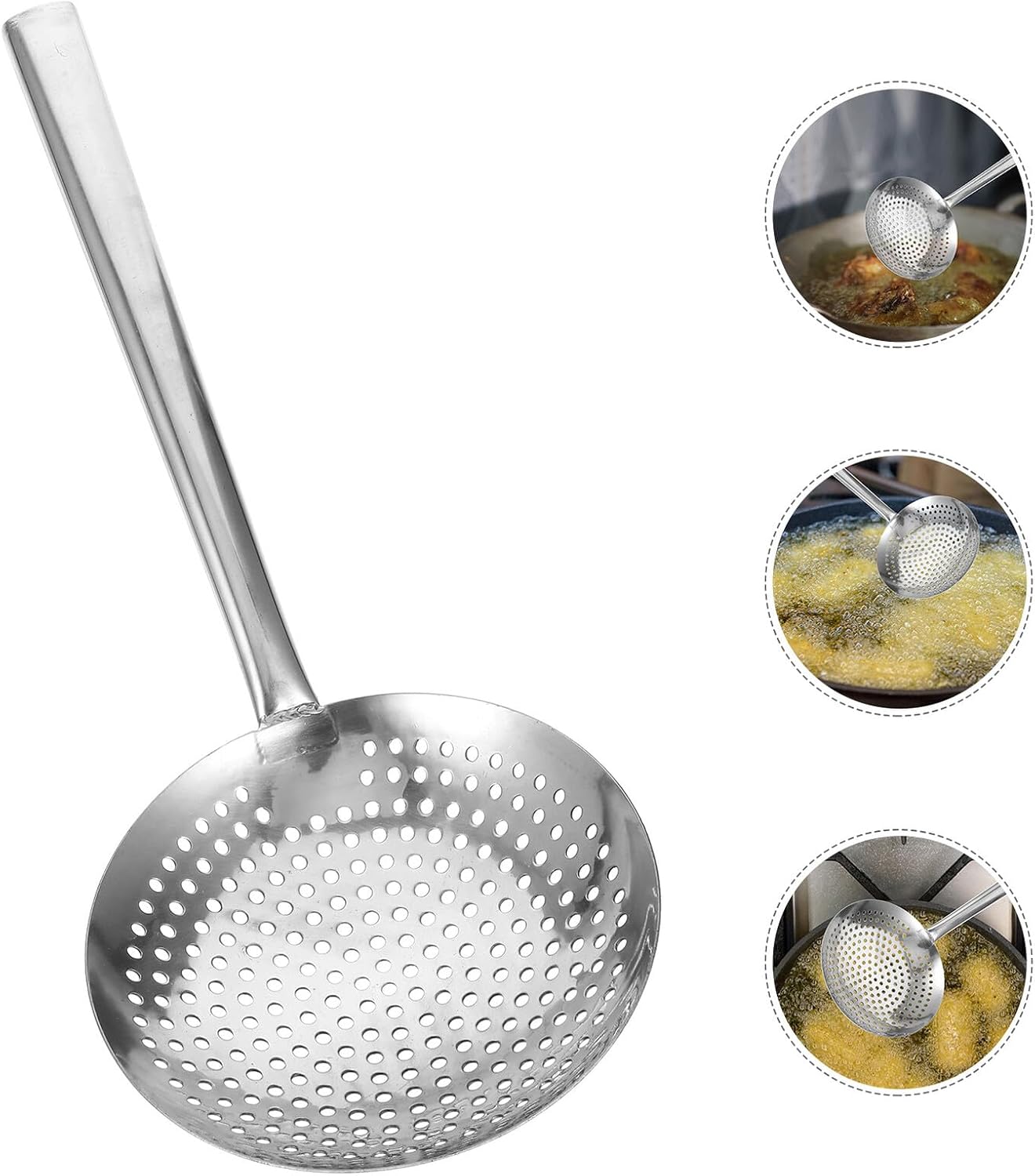 Magnetic Stainless Steel Skimmer Ladle Heat Resistant Long Handle Wire Strainer Spoon for Cooking and Frying