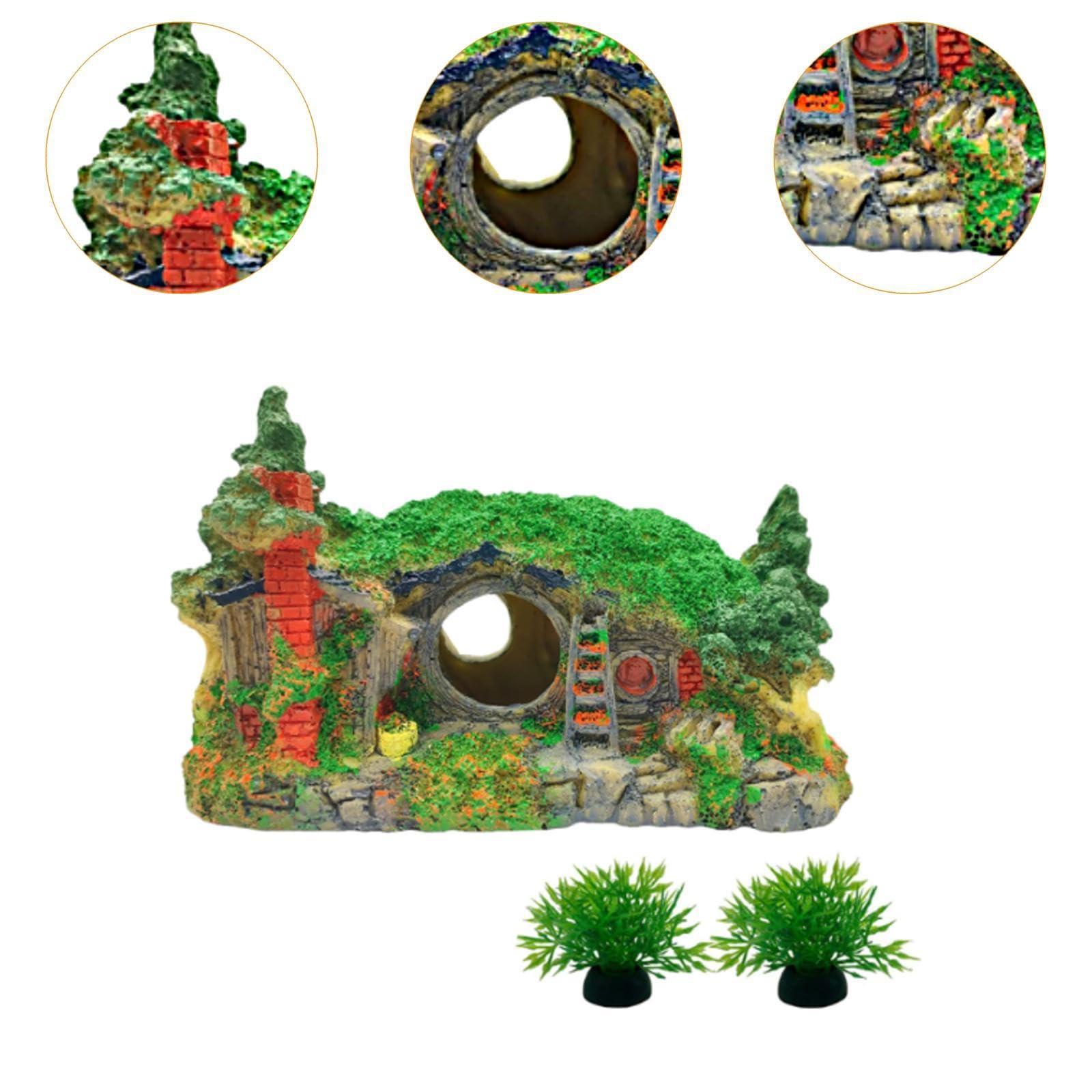 Decorazione per Acquario, Accessori per Acquario, Rifugio per Pesci Betta, Grotta Harz, Casa