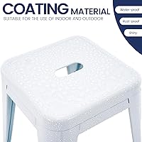 Vista 4 de Brage Living Juego de 2 taburetes industriales de metal de 18 pulgadas, taburetes cortos apilables para aula, sillas de comedor de metal sin espalda