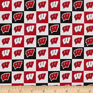 NCAA Wisconsin Badgers NCAA Check, Fabric by the Yard