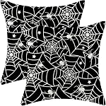 AEIOAE Spring Pillow Covers 18x18 Inch Set of 2,Sage Green Wild Flower Plant Throw Pillows Case,Seasonal Floral Outdoor Decorative Square Linen Farmhouse Decor Cushion Covers for Home Sofa Bed Couch