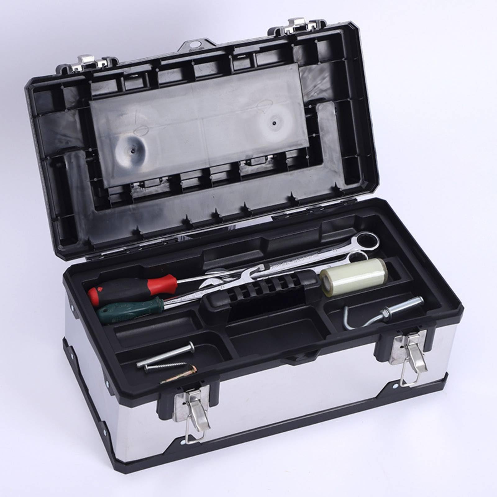 Caja Herramientas Plástico Rígido Caja Doble Hardware Pequeño Maletín para Taller