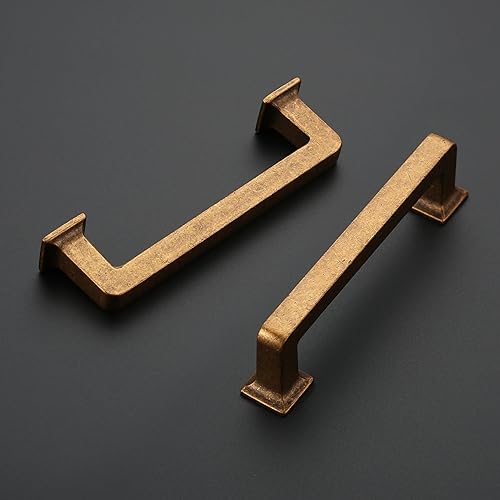Miniatura 3 de Amerdeco Paquete de 6 tiradores de latón antiguo para gabinetes de 3.75 pulgadas, manijas de gabinete de cocina, manijas de gabinete de cocina,