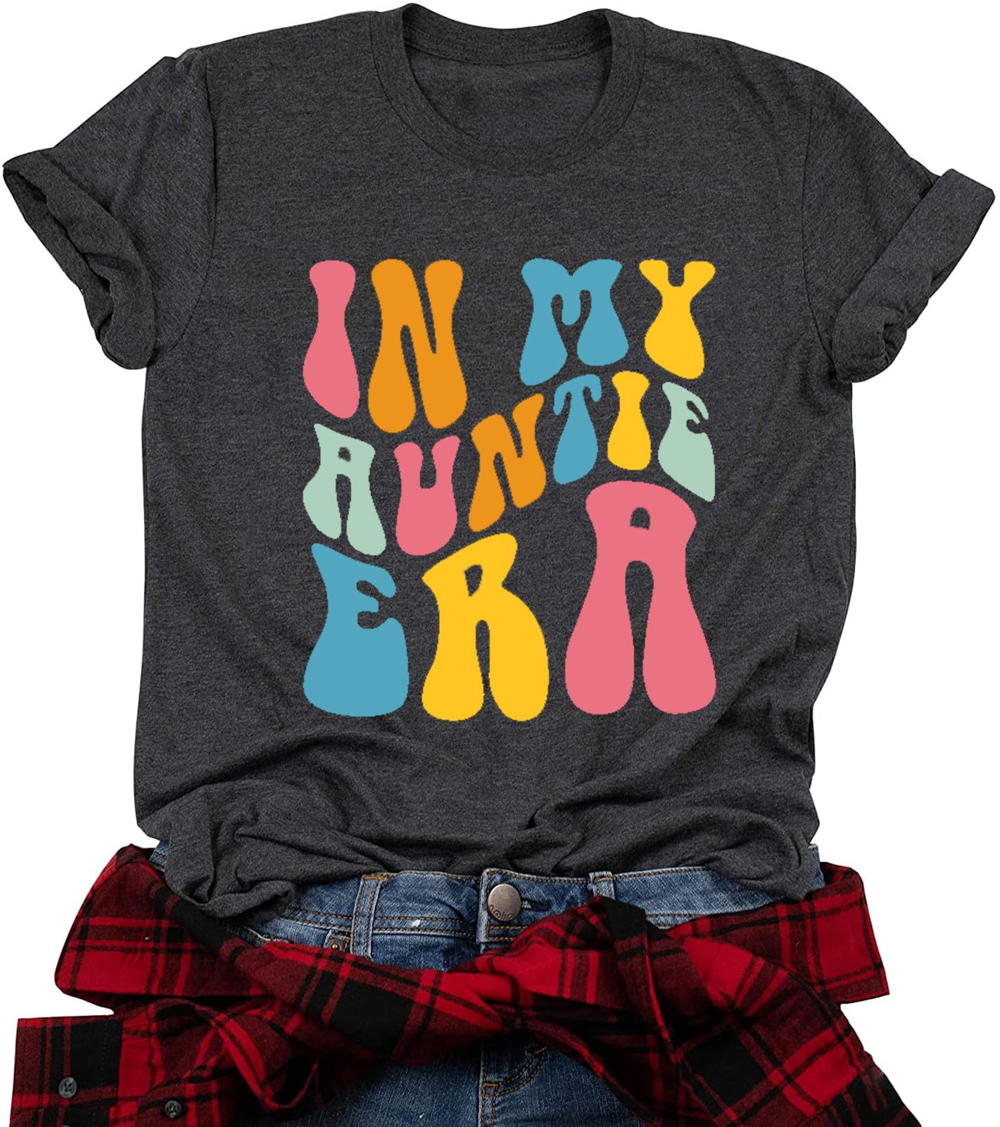 in My Auntie Era Shirt for Women Aunt Life T Shirt Funny Short Sleeve Casual Tops Tees Aunt Gift Shirt Top