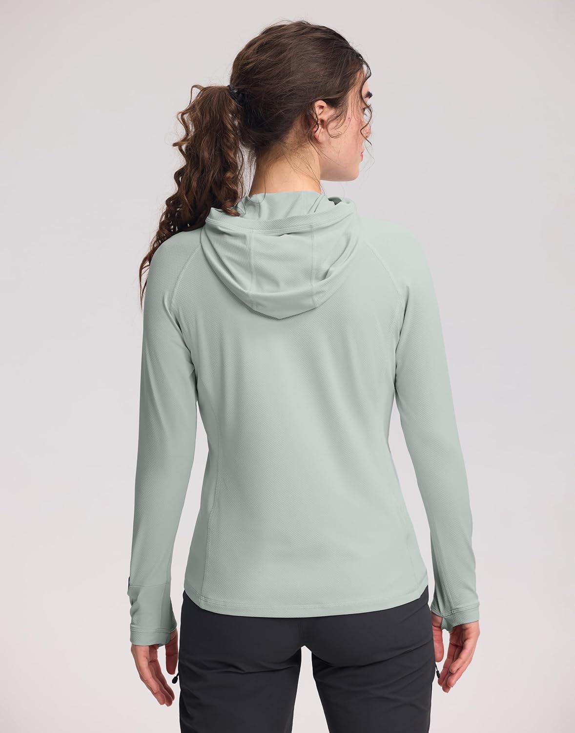 Pioneer Camp Women's UPF50+ Hoodie Sun Protection Long Sleeve Shirt with Pocket Watch Opening Lightweight Fishing Hiking