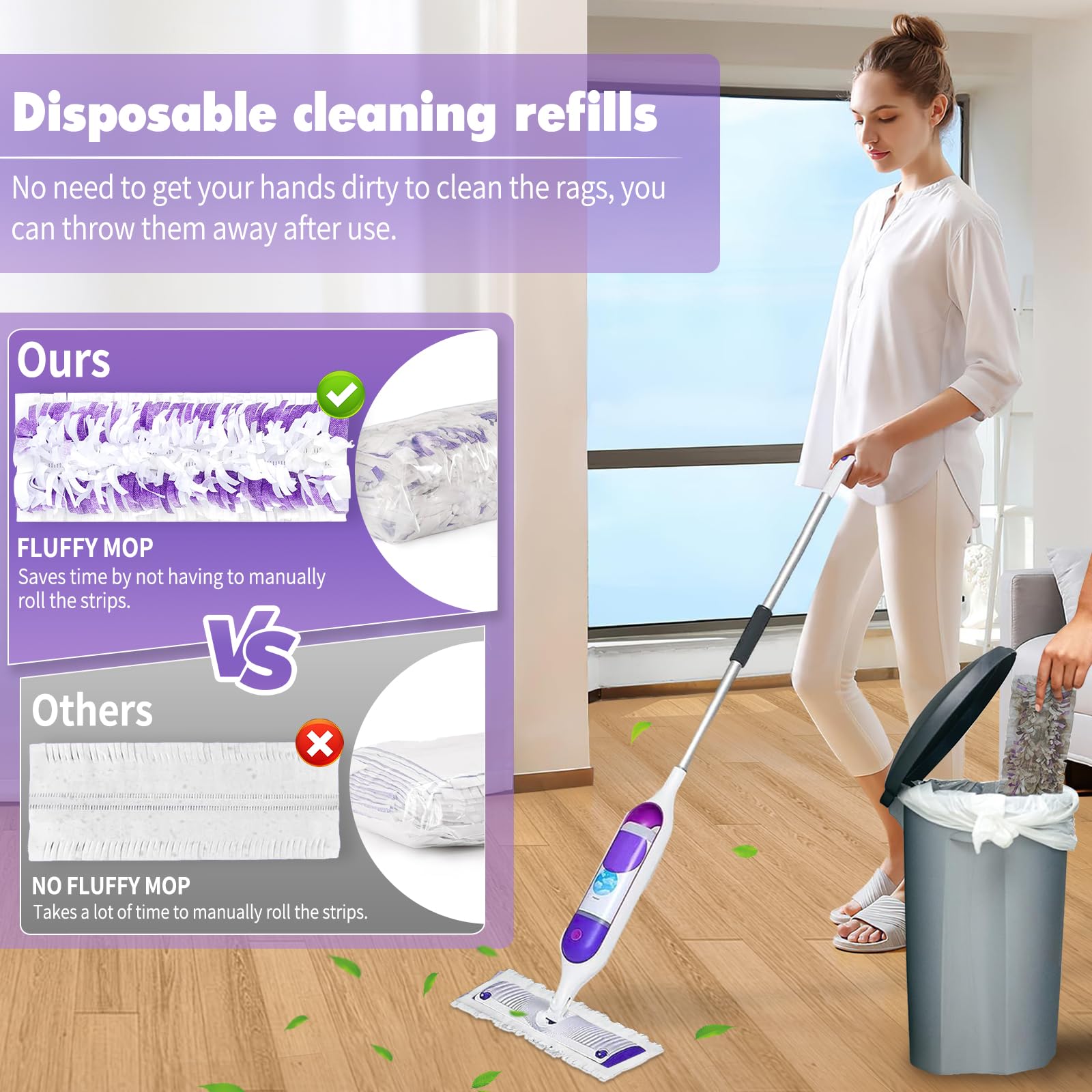 Paquete de 30 almohadillas desechables para fregona Swiffer PowerMop, compatibles con recambios Swiffer Power Mop, repuesto de almohadilla de fregona multisuperficie para limpieza de suelos