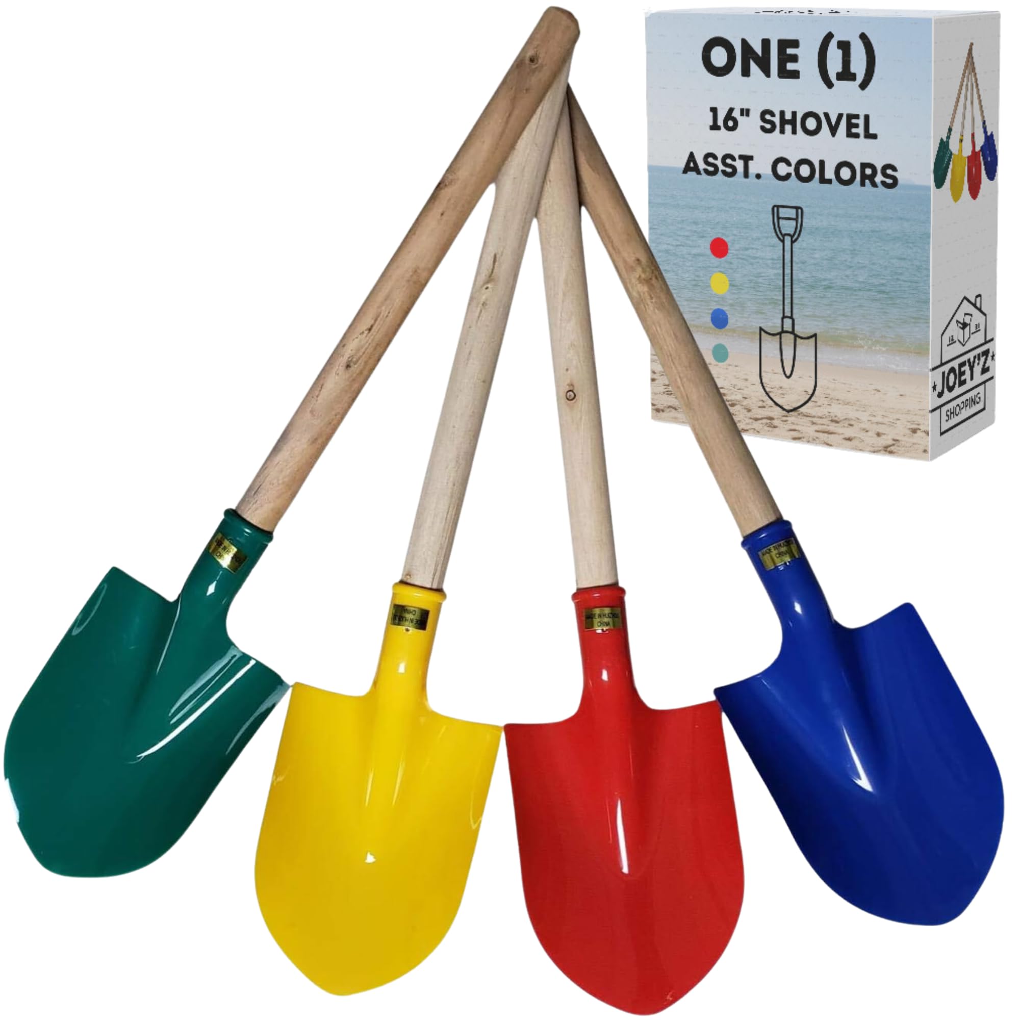 4E's Novelty 12 Pack Sand Shovels For Kids - Heavy Duty Plastic Beach