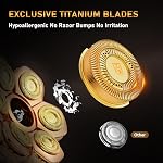 Shaver pour les hommes chauves, 7D Razeur électrique amovible magnétique flottant pour une peau sensible, 8800 RPM Lames de titane, Rasage humide/sécheuse avec technologie de refroidissement, grande batterie pour rasoir tête doux