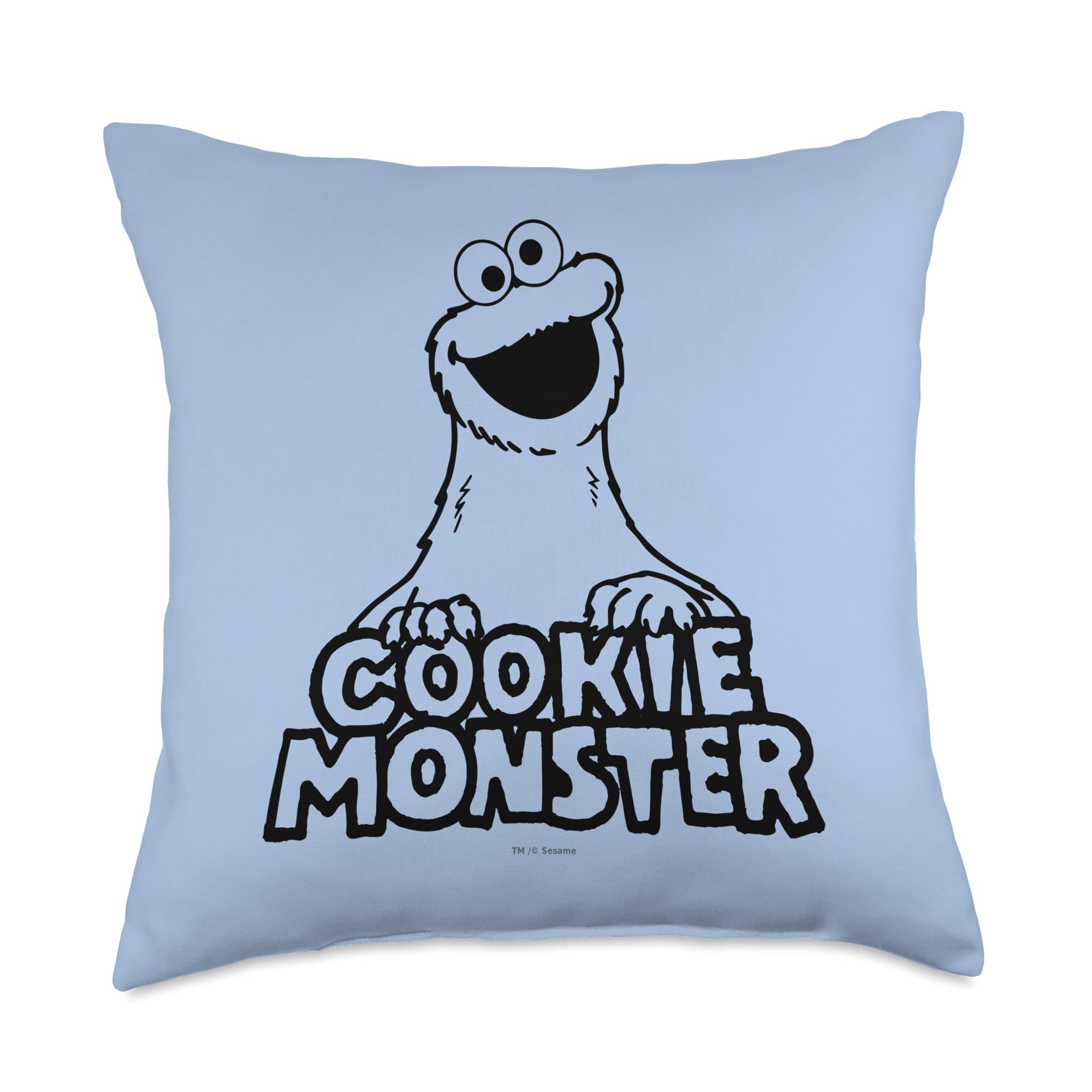 Coussin Cookie Monster Sesame Street vintage 45x45 cm multicolore