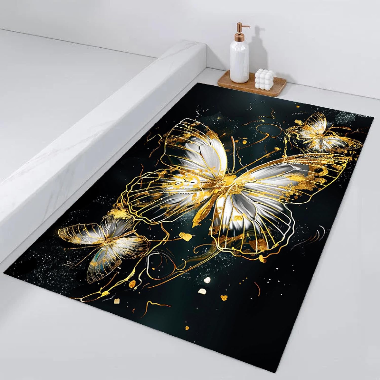 Butterfly Printed Kitchen Mat Hallway Area Rug Living Room Bedroom Carpet Anti-Slip Home Decor Entrance Doormat 160x220cm