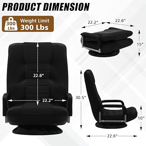 Miniatura 3 de Silla giratoria para videojuegos multiusos para el suelo, silla de juego para jugar videojuegos, ver televisión, leer con reposabrazos, soporte