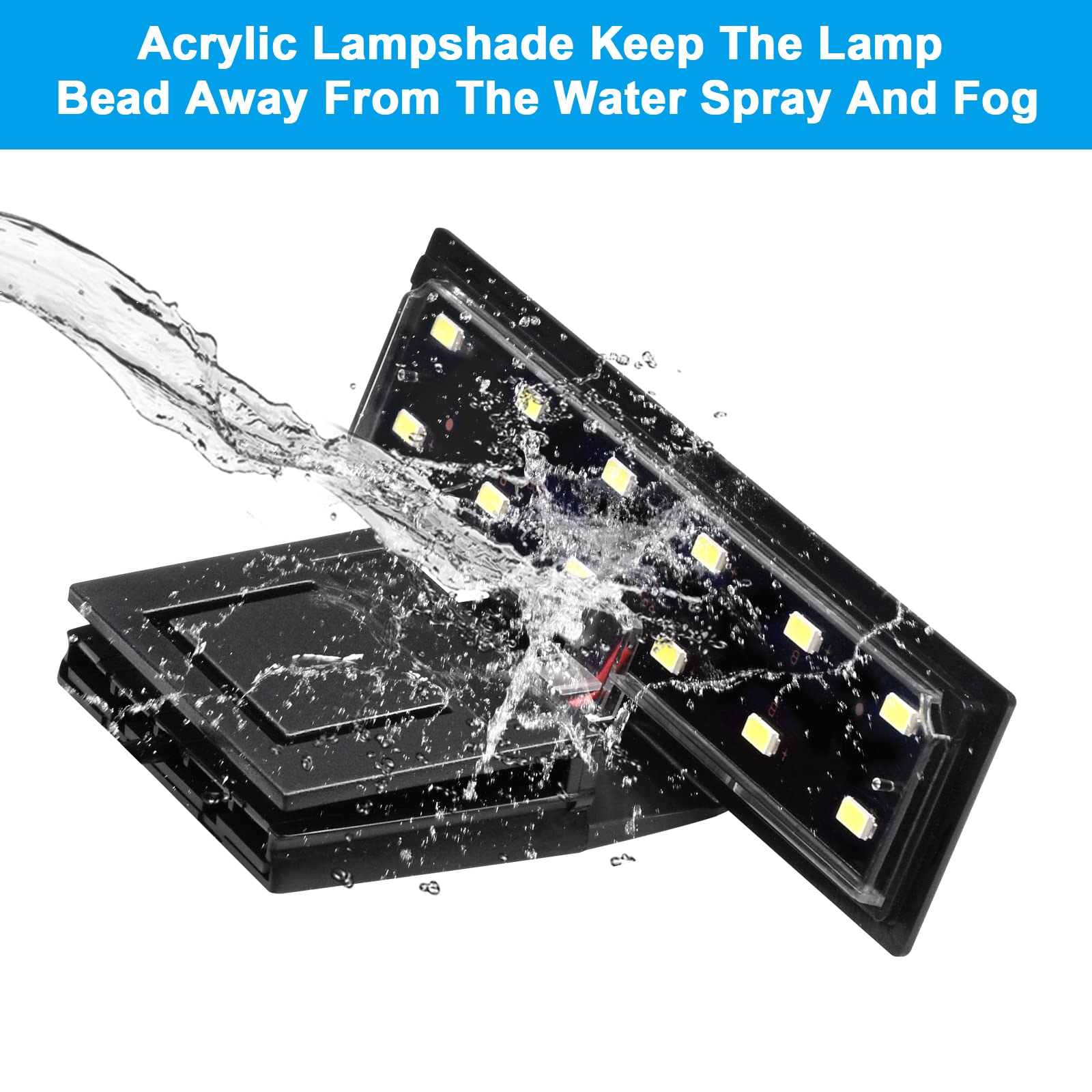 WEAVERBIRD Aquarium Light Fish Tank LED Light 6W 12 LED Planted Clip Lamp for 8-15Inch 6mm Thick Fish Tanks