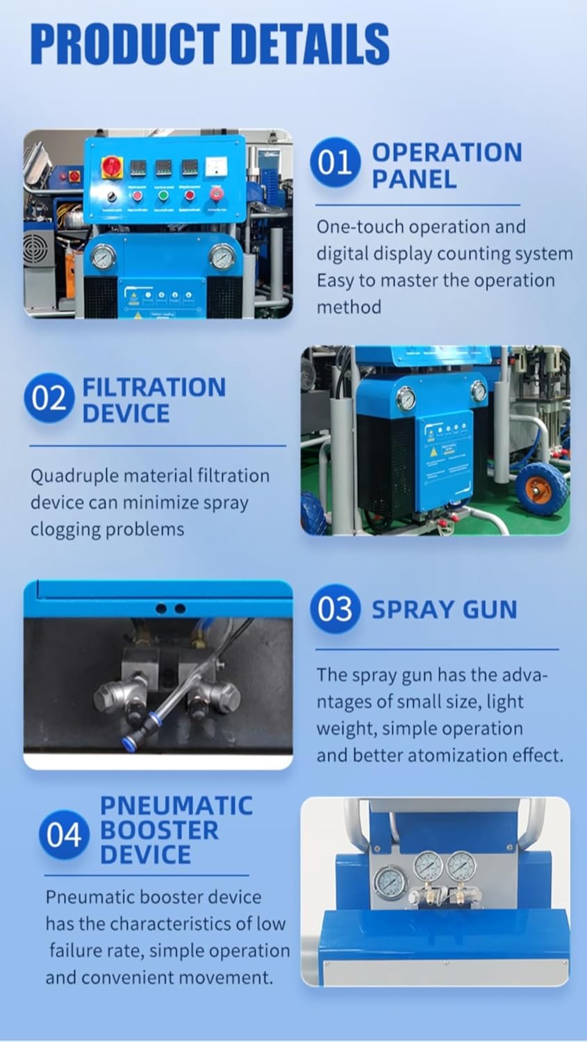 Heavy-Duty Polyurethane Spray Gun for Efficient Insulation and Soundproofing,Fit for Industrial Sealing, Commercial Protection & Residential Coating