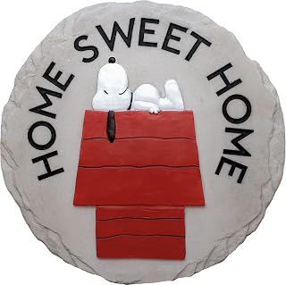 Spoontiques Peanuts Home Stepping Stone - Hand-Painted Resin Garden Plaque for Yard, Patio, Walkway or Indoor Wall Decor
