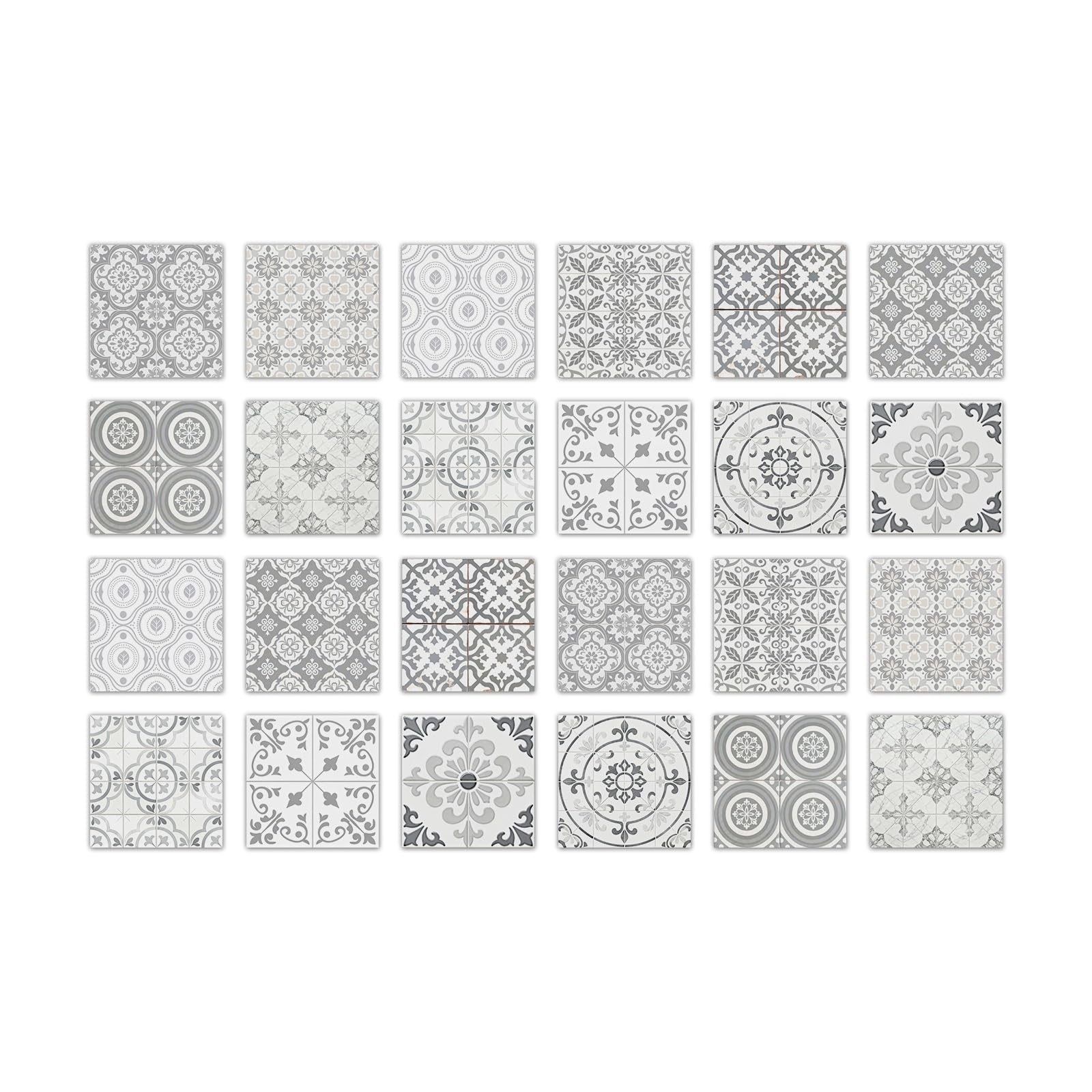 24PCS Tile Stickers, Kitchen Bathroom Wall Decoration